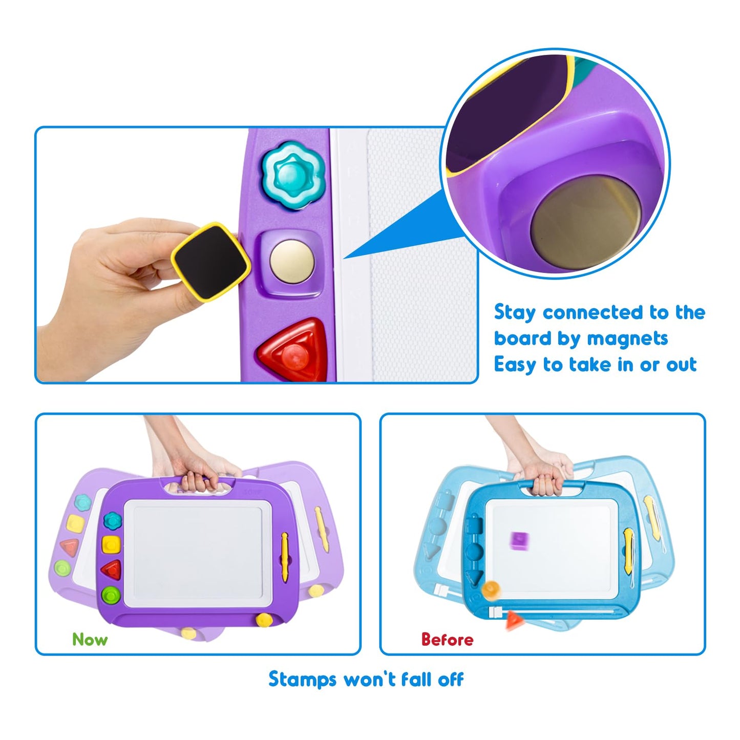 SGILE Large Magnetic Drawing Board for Kids – 16x13 in (Purple)