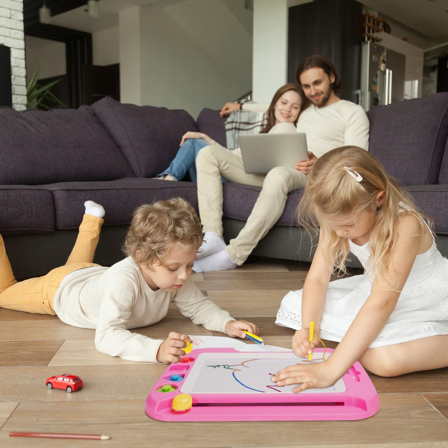SGILE Large Magnetic Drawing Board for Kids – 16 x 13 in Pink