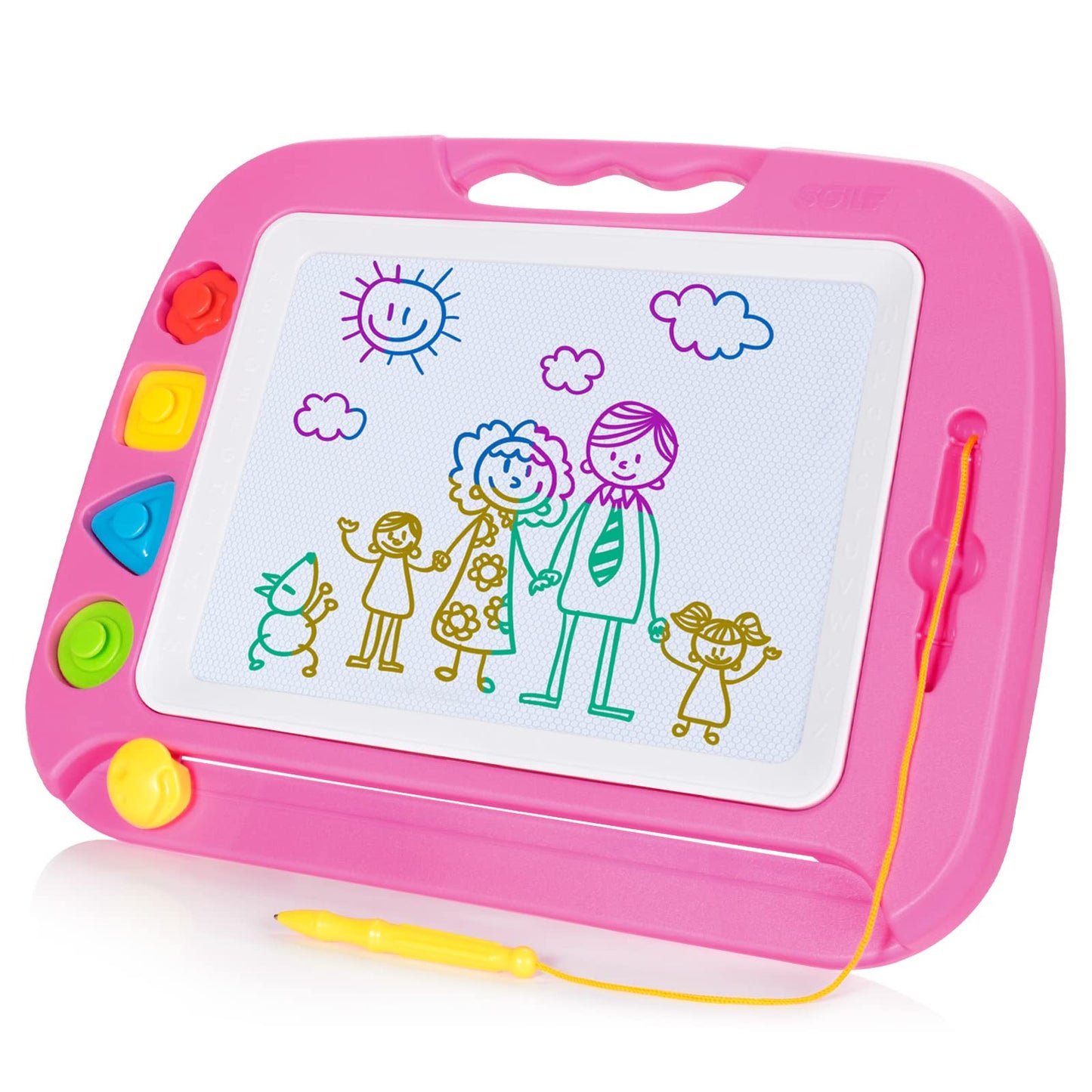 SGILE Large Magnetic Drawing Board for Kids – 16 x 13 in Pink