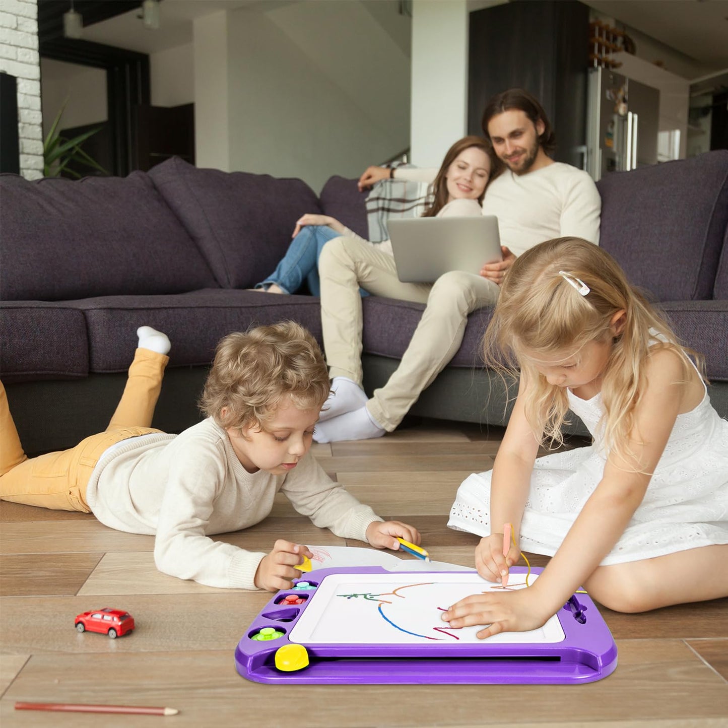 SGILE Large Magnetic Drawing Board for Kids – 16x13 in (Purple)