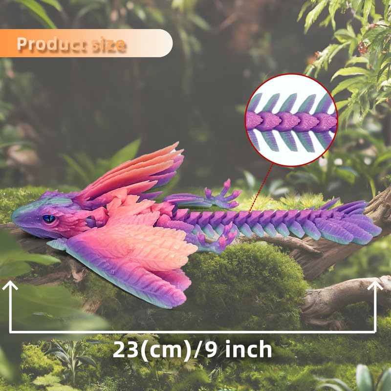 SGYYSG Feathered Wyvern Dragon - 3D Printed Articulated Dragon with Wings | Desktop Pet & Collectible