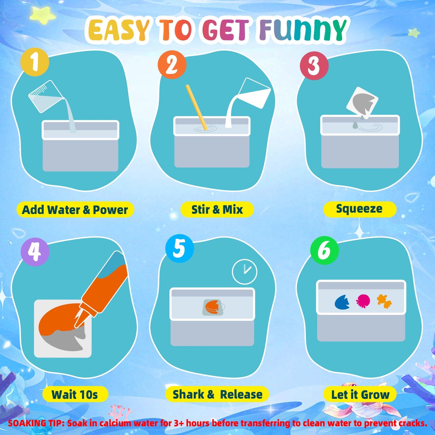 Shabebe Magic Water Elf Kit – 20 Gels, 18 Molds, Glow & Create