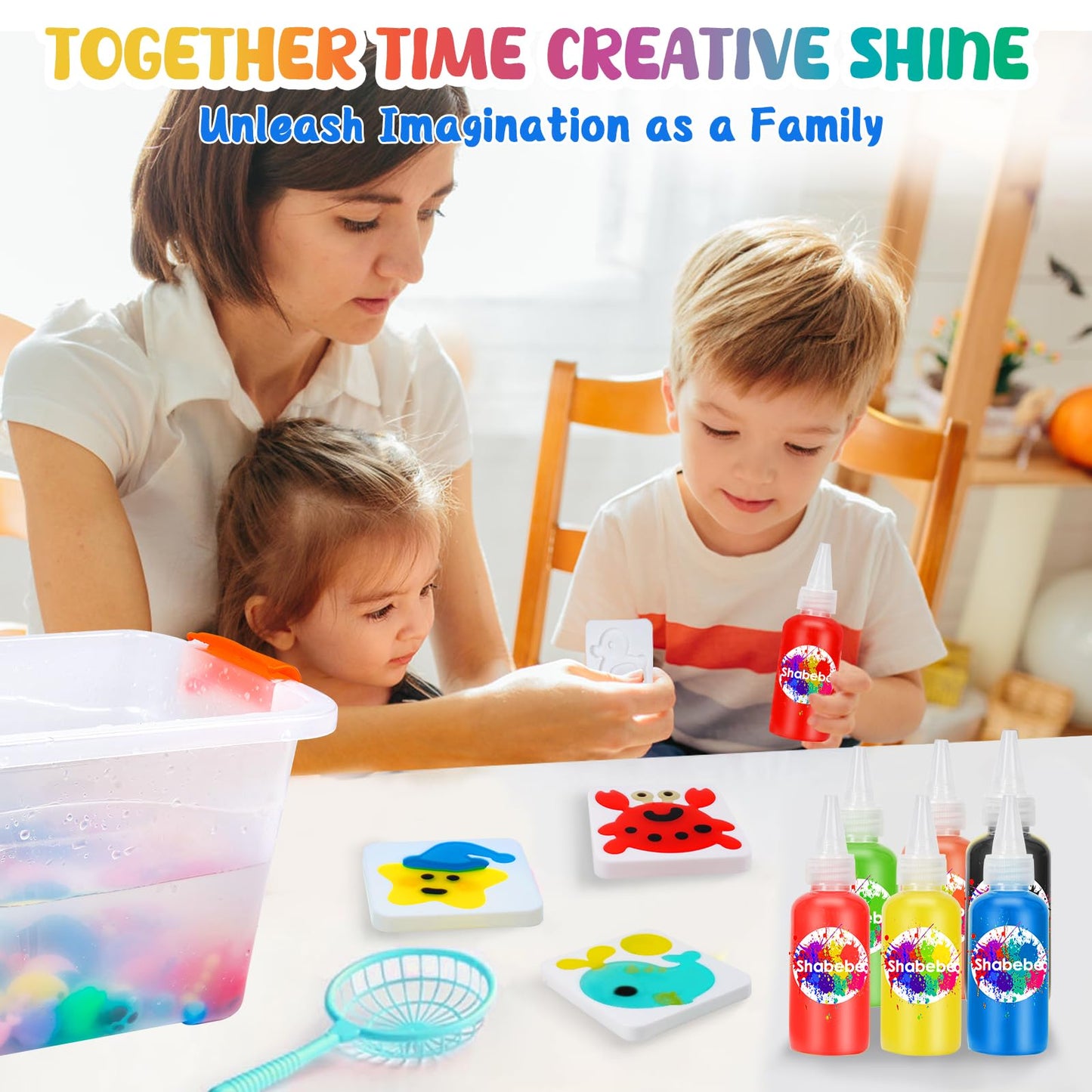 Shabebe Magic Water Elf Toy Kit – 10 Gels, 8 Sea Creature Molds, DIY Aqua Fairy Crafts for Kids 3+