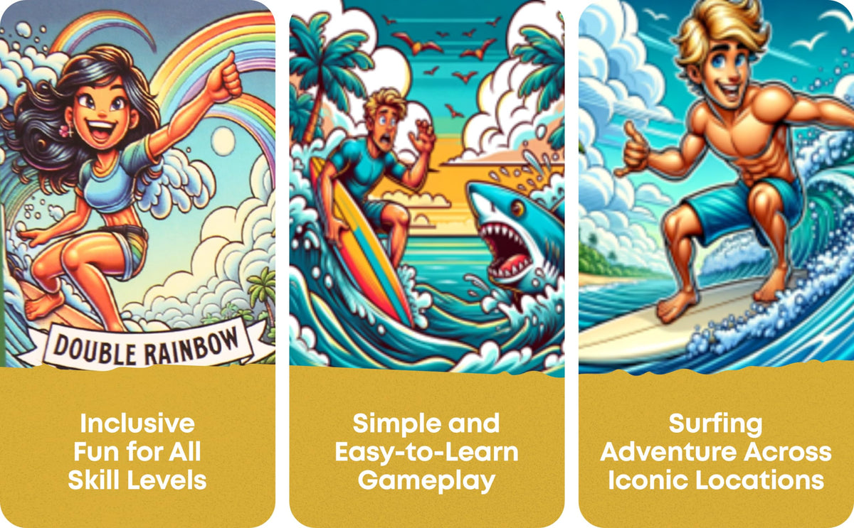 SHAKA Showdown Card Game for Teens 6+ | Surf-Themed Travel & Family Card Game