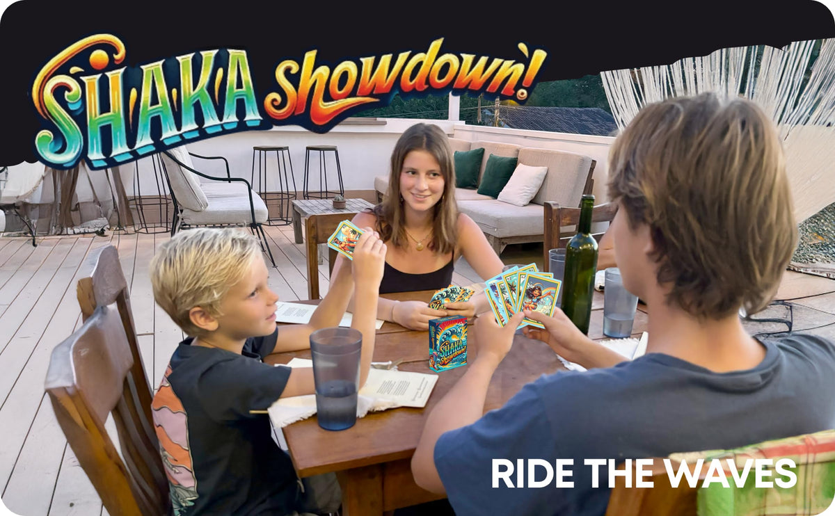 SHAKA Showdown Card Game for Teens 6+ | Surf-Themed Travel & Family Card Game