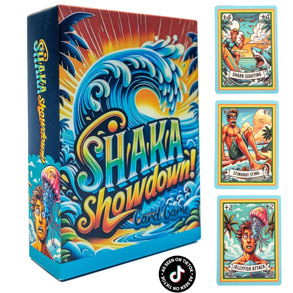 SHAKA Showdown Card Game for Teens 6+ | Surf-Themed Travel & Family Card Game