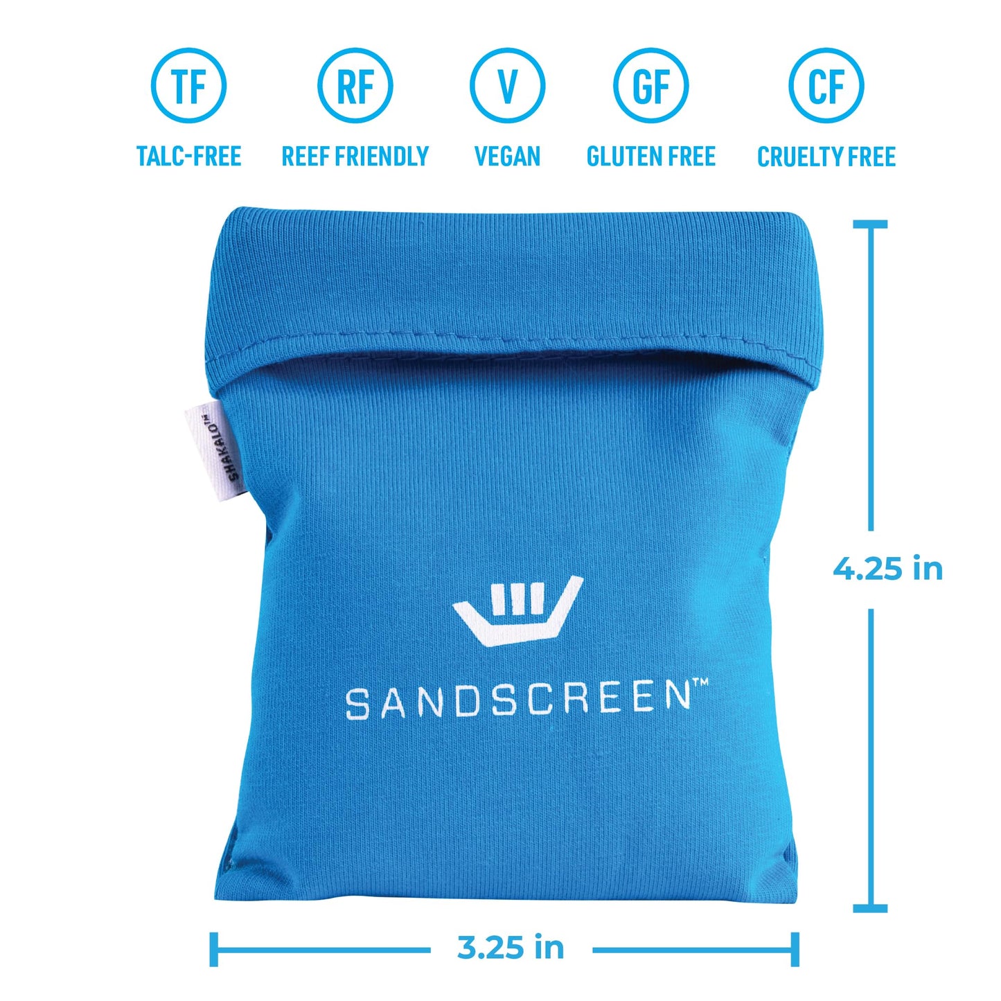 SHAKALO SANDSCREEN Sand Removal Bag — Talc-Free, Reef-Friendly, Sand-Free Beach Day Essential