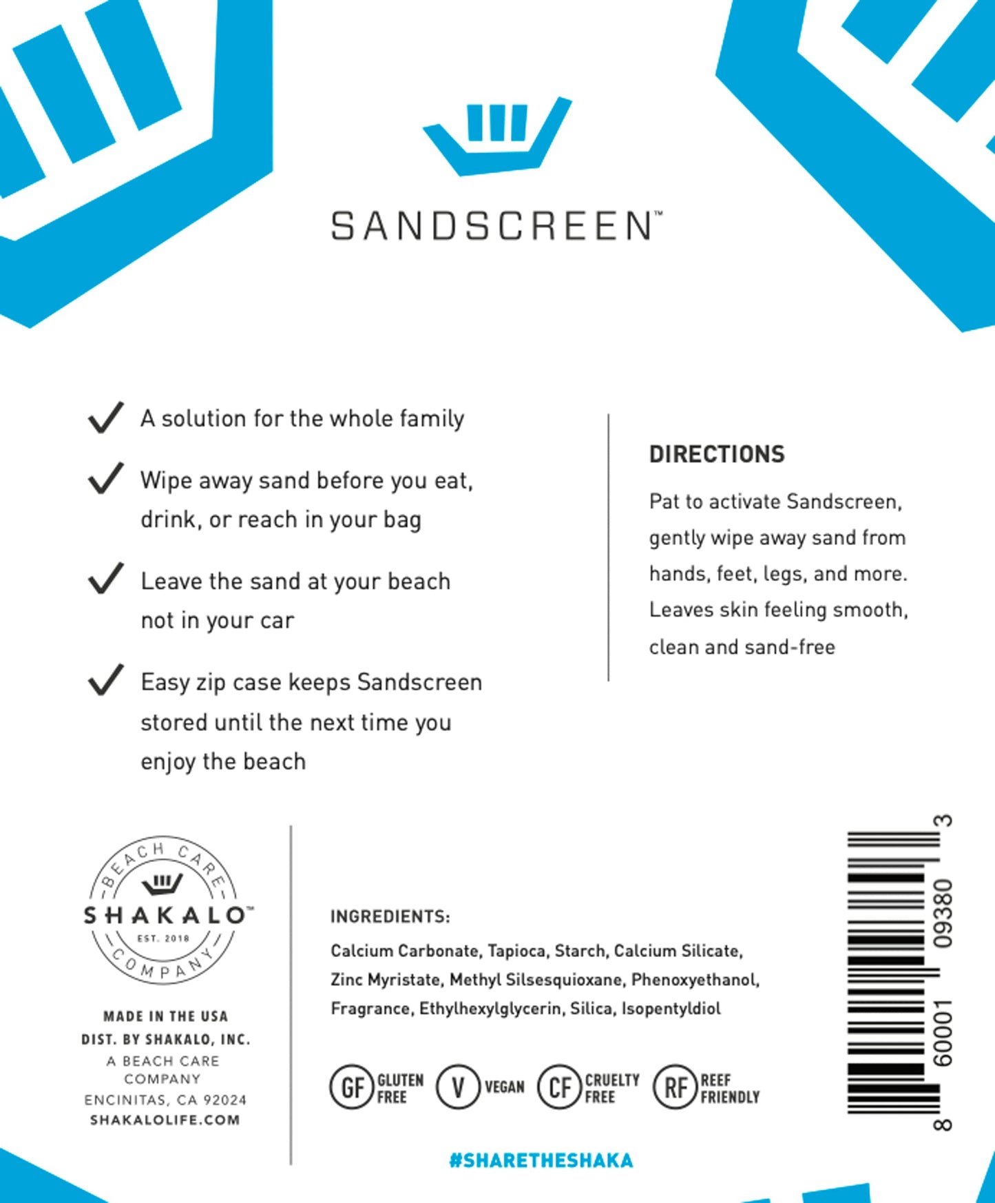 SHAKALO Sandscreen Sand Removal Bag – Talc-Free, Reef-Friendly, Sand-Free Beach Kit (Pack of 3)