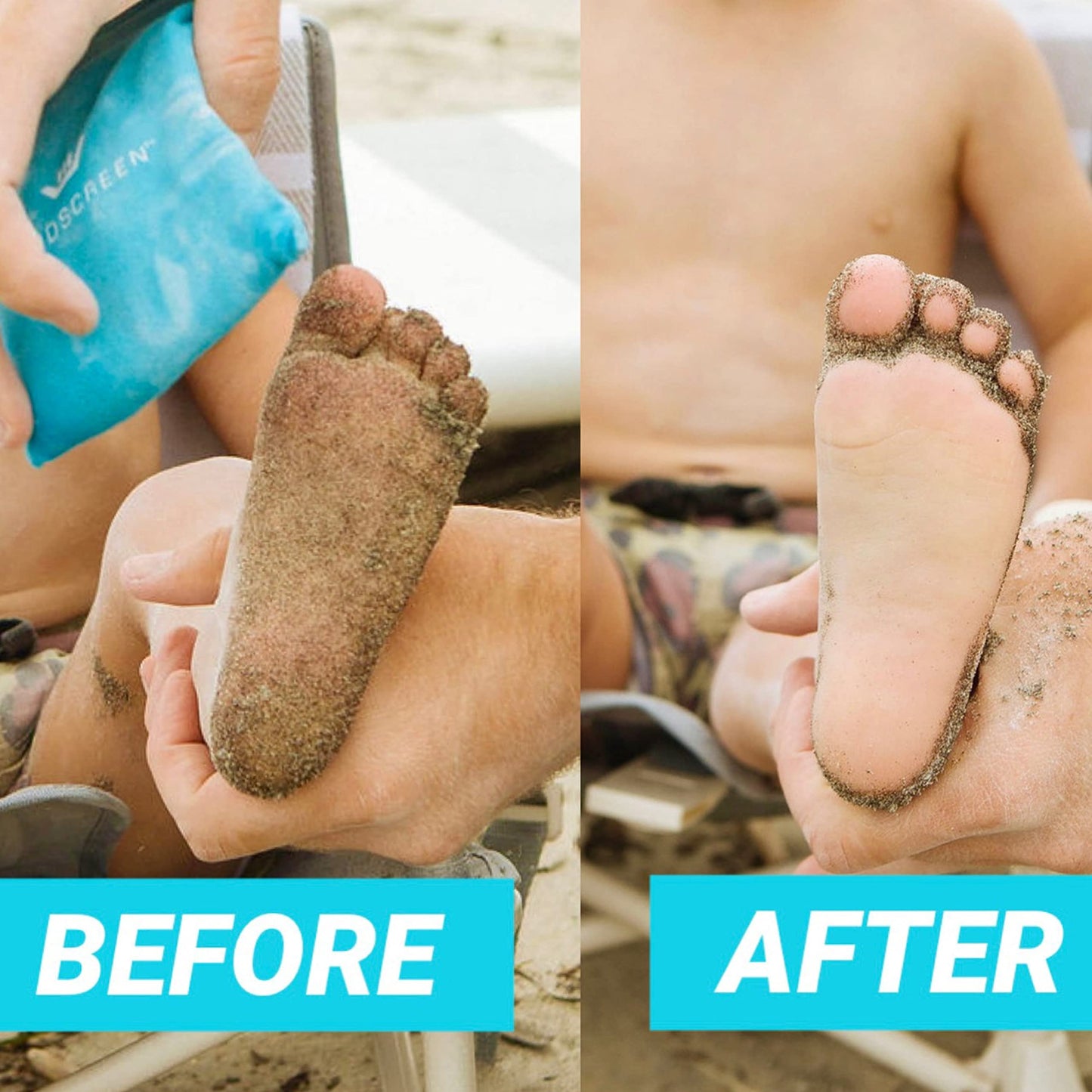 SHAKALO SANDSCREEN Sand Removal Bag — Talc-Free, Reef-Friendly, Sand-Free Beach Day Essential