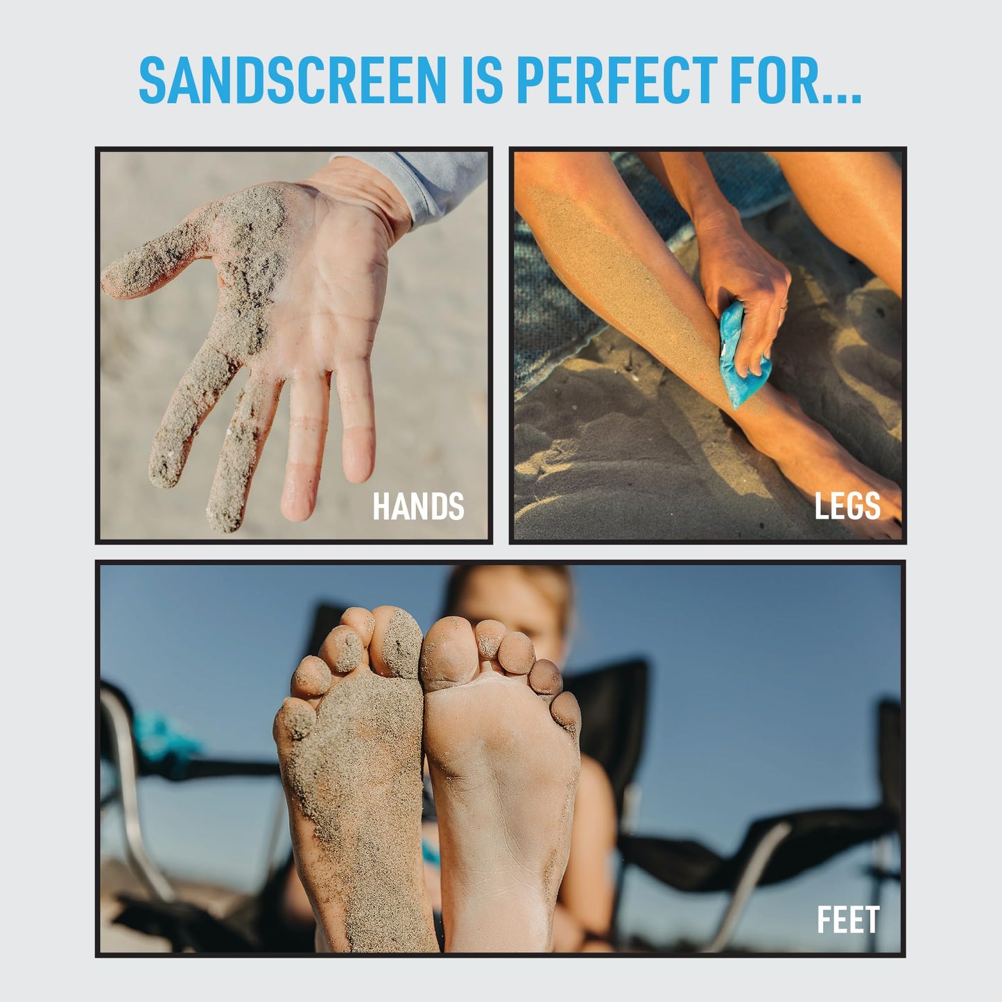SHAKALO Sandscreen Sand Removal Bag – Talc-Free, Reef-Friendly, Sand-Free Beach Kit (Pack of 3)