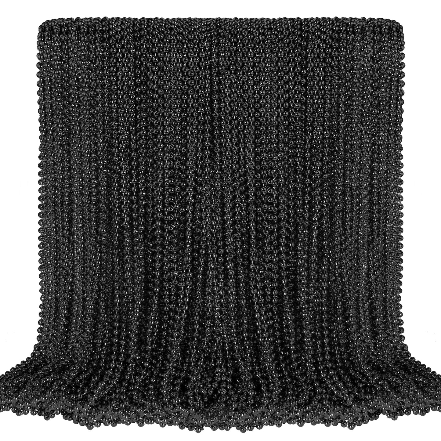 SHAOQINLIN 100 Pcs Black Bead Necklaces – 33in Mardi Gras & Party Beads