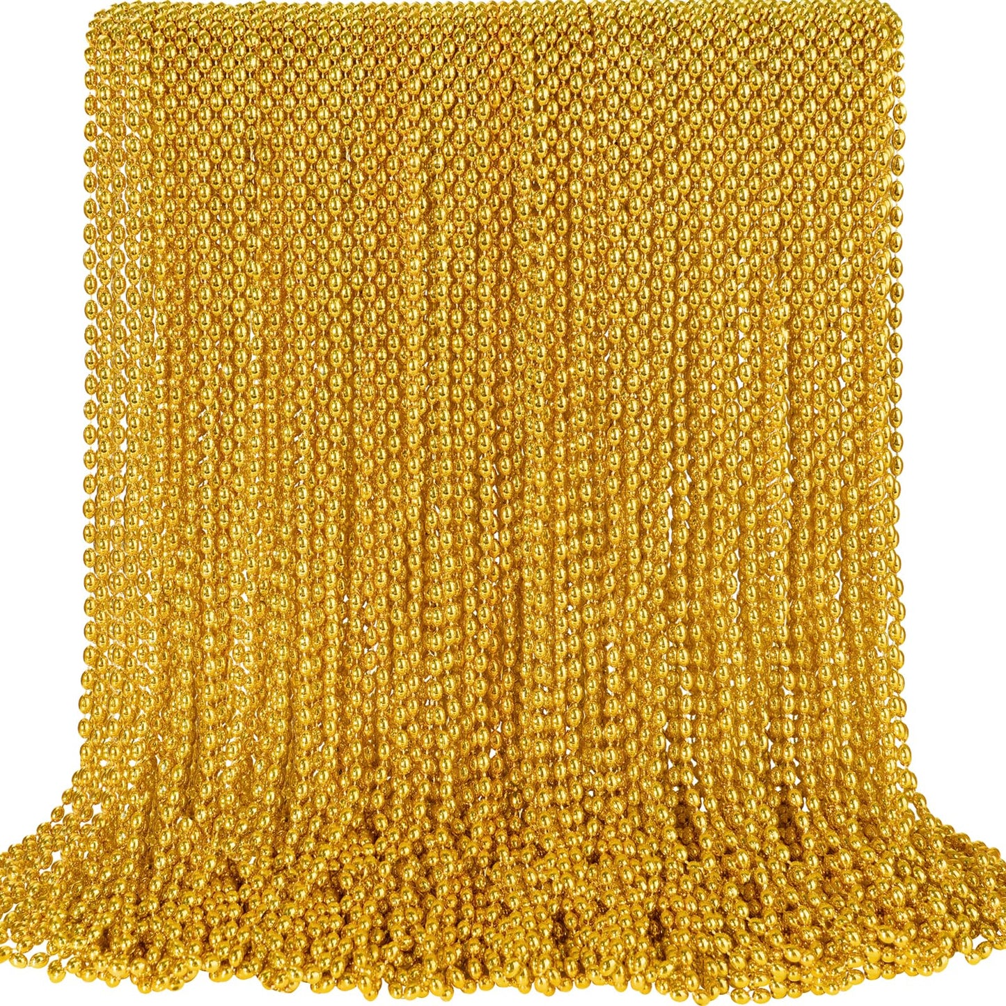 SHAOQINLIN 100 Pcs Gold Bead Necklaces – Mardi Gras & Party Beads, 30.5 Inch Length
