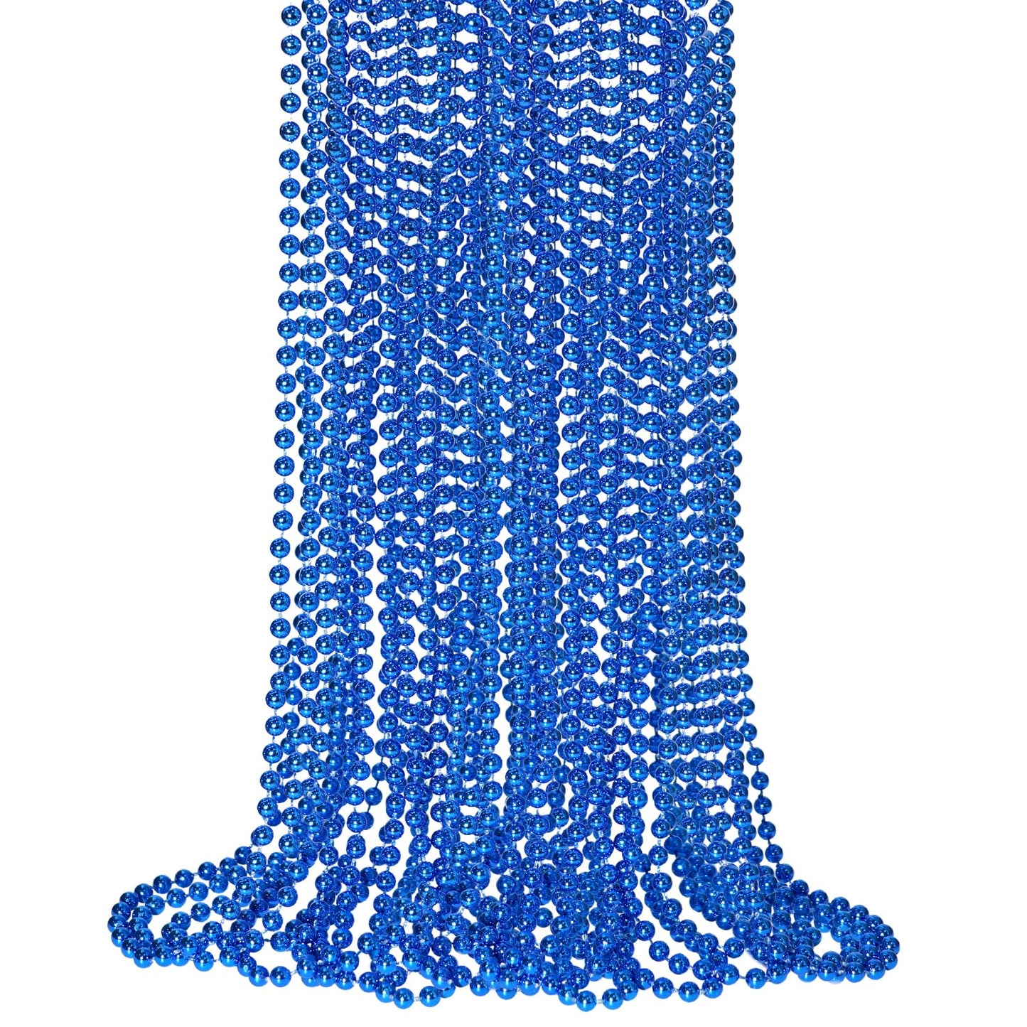 SHAOQINLIN 12-Pack Blue Bead Necklaces – Mardi Gras, Patriotic & Holiday Beads
