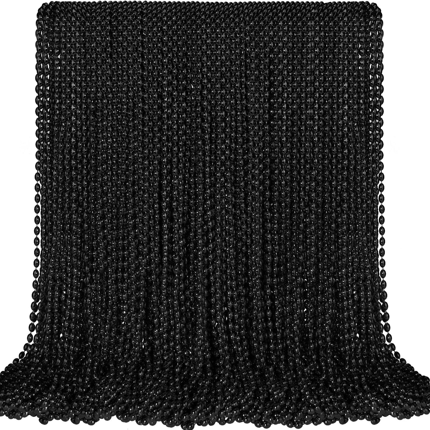 SHAOQINLIN 100 Pcs Black Bead Necklace – 30.5 inch Oval Beads for Mardi Gras, Halloween & Party Favors