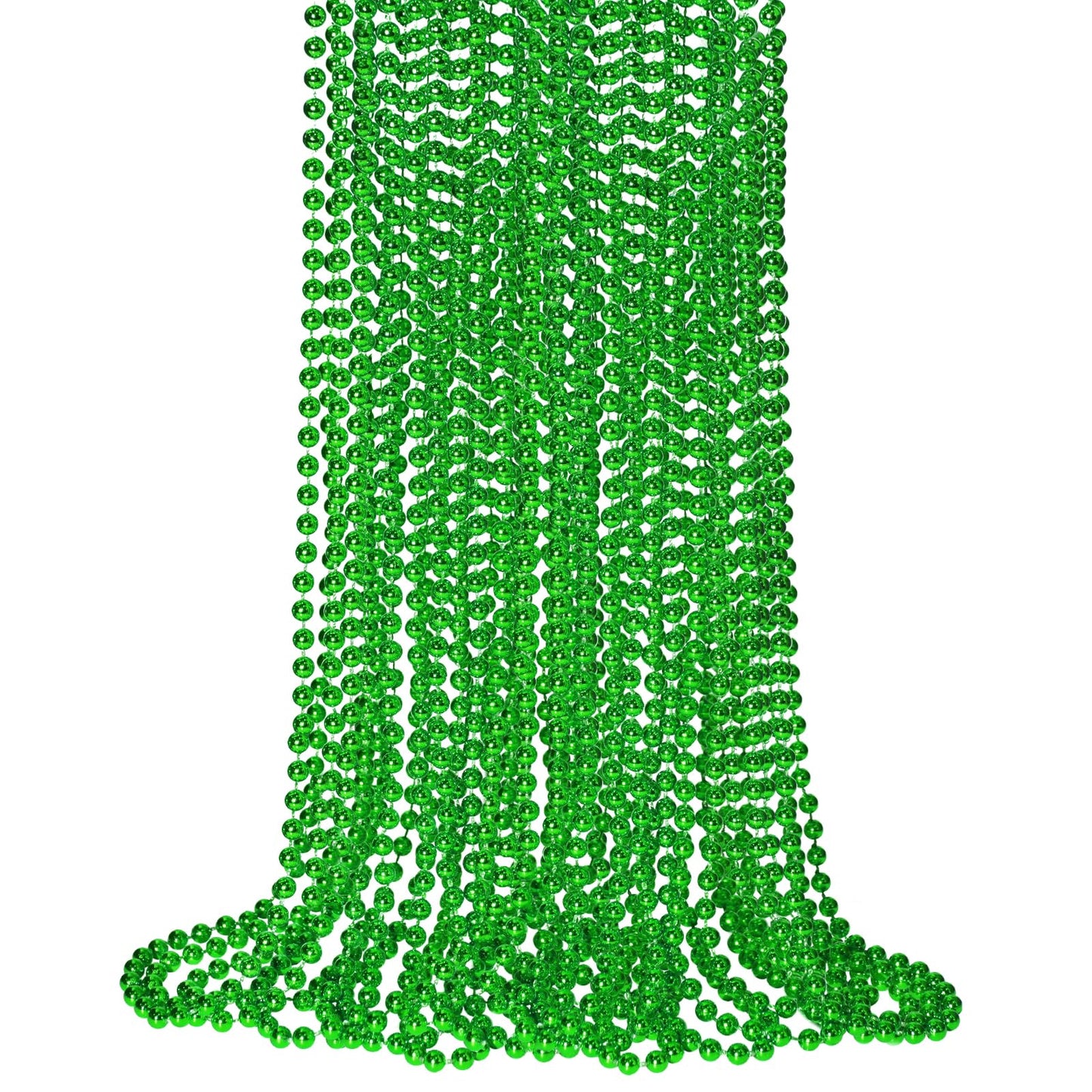 SHAOQINLIN 12 PCS Green Bead Necklaces – 33" Mardi Gras & St. Patrick's Day Party Beads