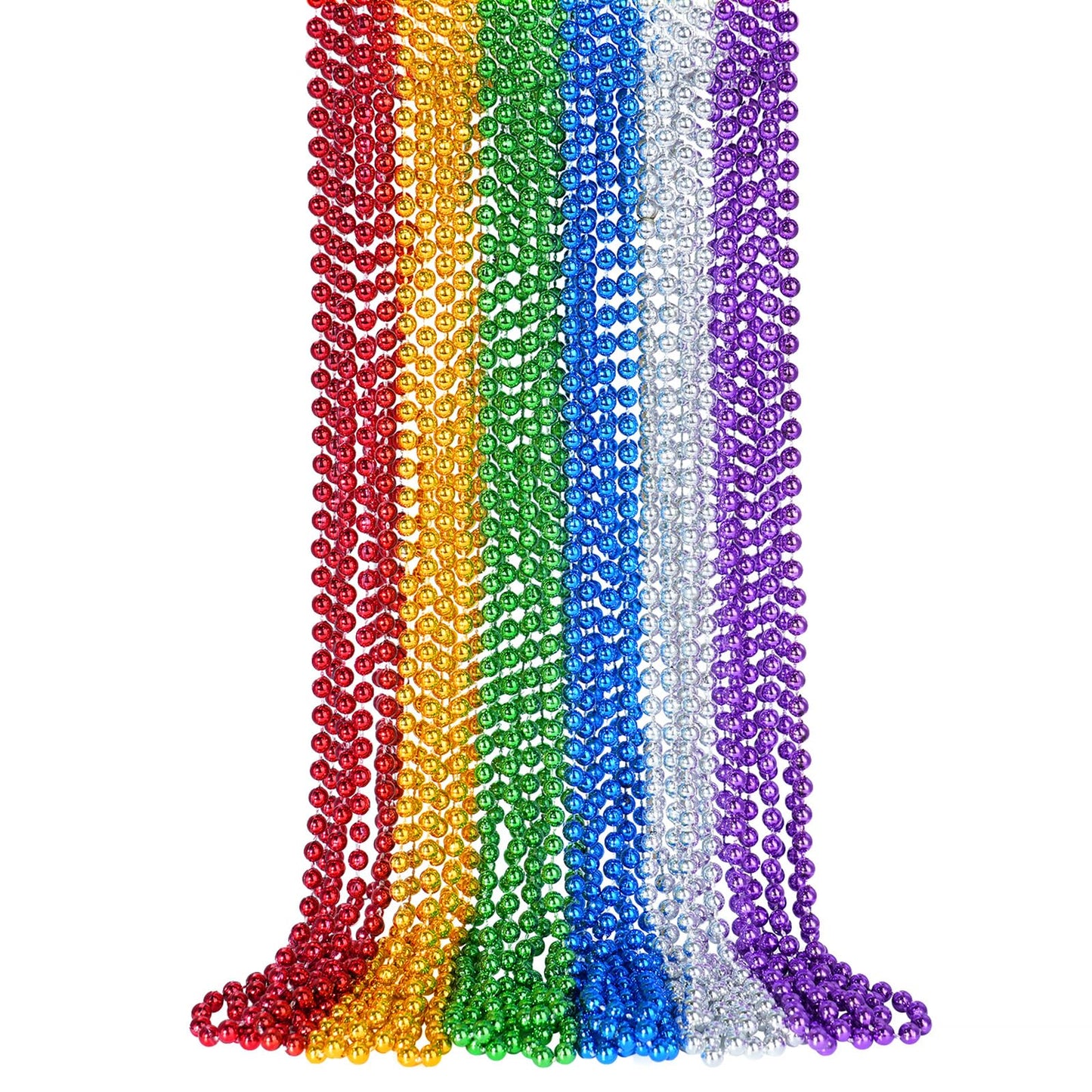 SHAOQINLIN 12 PCS Mardi Gras Beads Necklaces – 33-Inch Colorful Bulk Party Beads