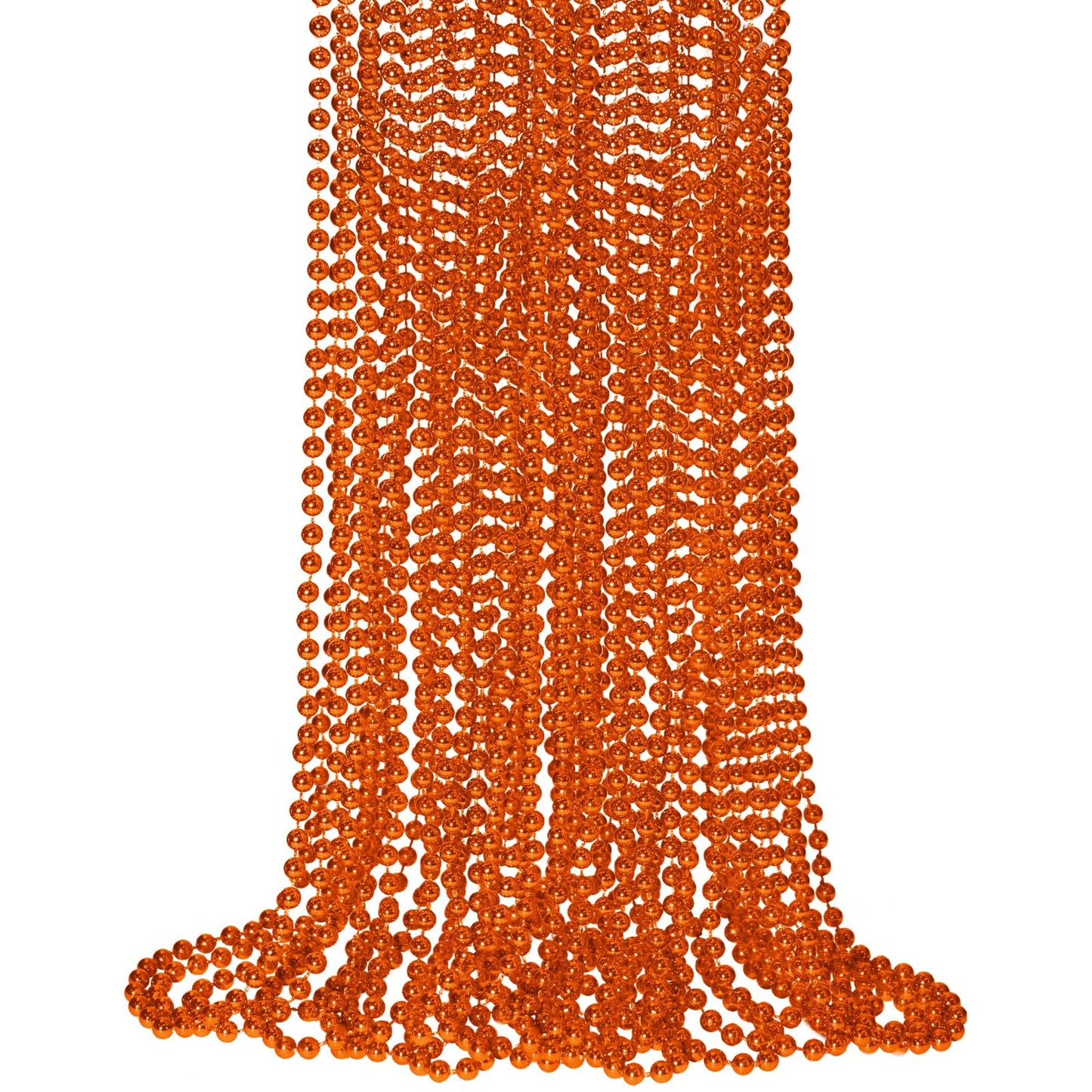 SHAOQINLIN 12-Piece Orange Bead Necklaces – Mardi Gras, Halloween, 33-Inch Party Beads