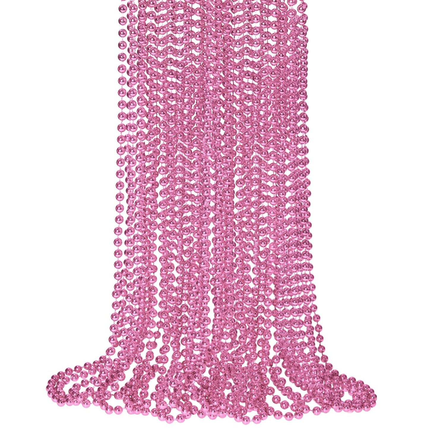 SHAOQINLIN 12-Piece Pink Bead Necklace Set | 33-Inch Mardi Gras Beads for Parties and Events
