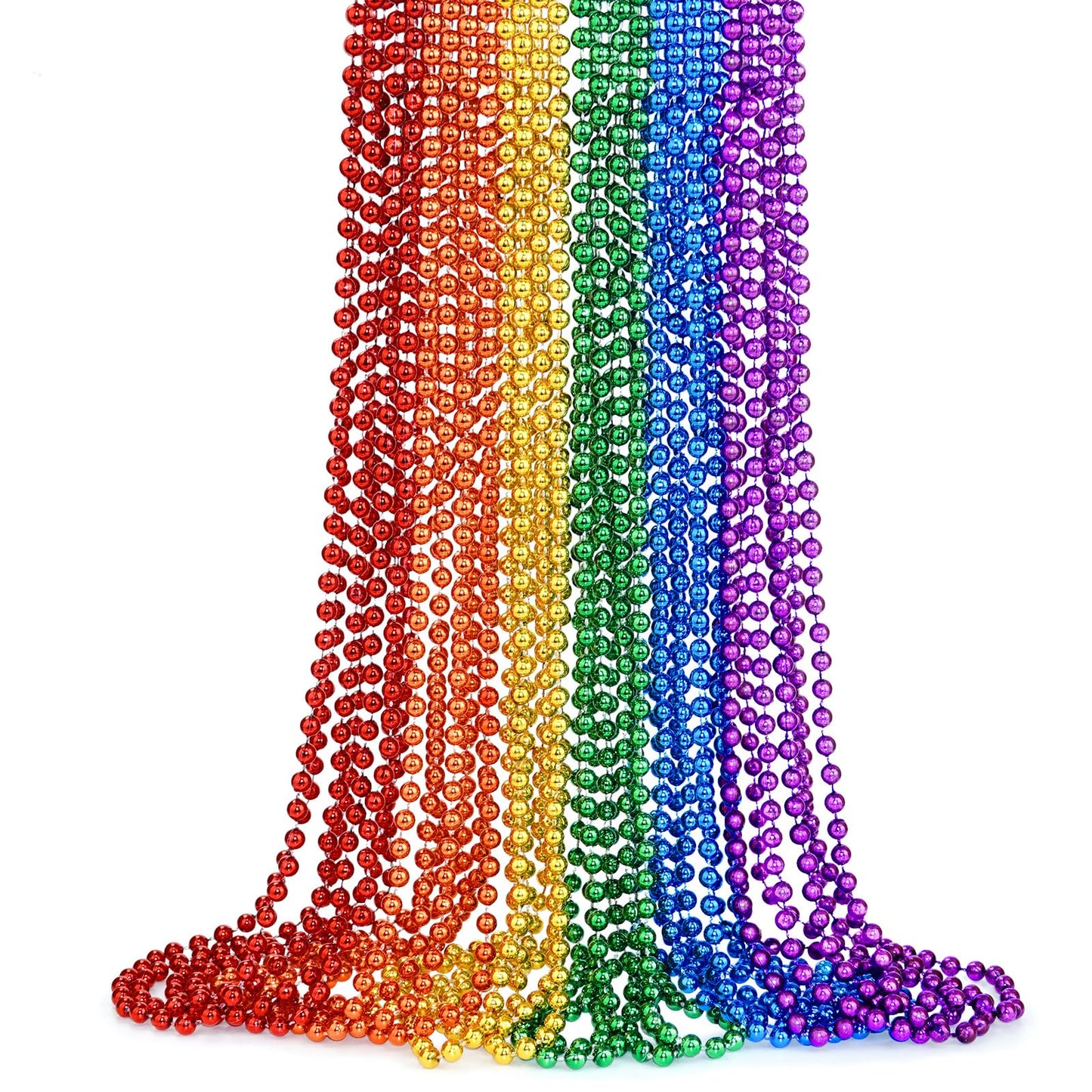 SHAOQINLIN 12 Pcs Pride Beads Necklaces – Rainbow Beads Bulk for Pride Month Parades