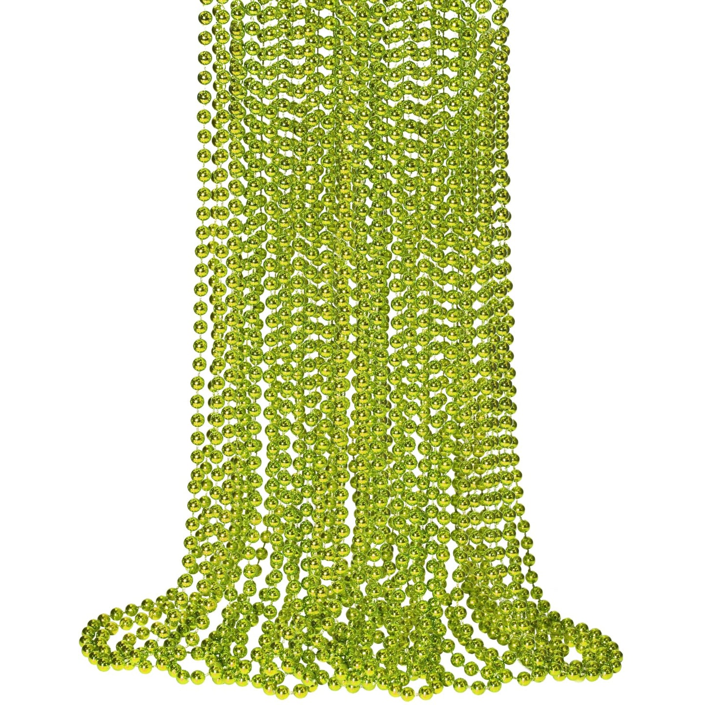 SHAOQINLIN 12 PCS St Patrick's Day Bead Necklace, 33 Inch Light Green Mardi Gras Beads for Parties