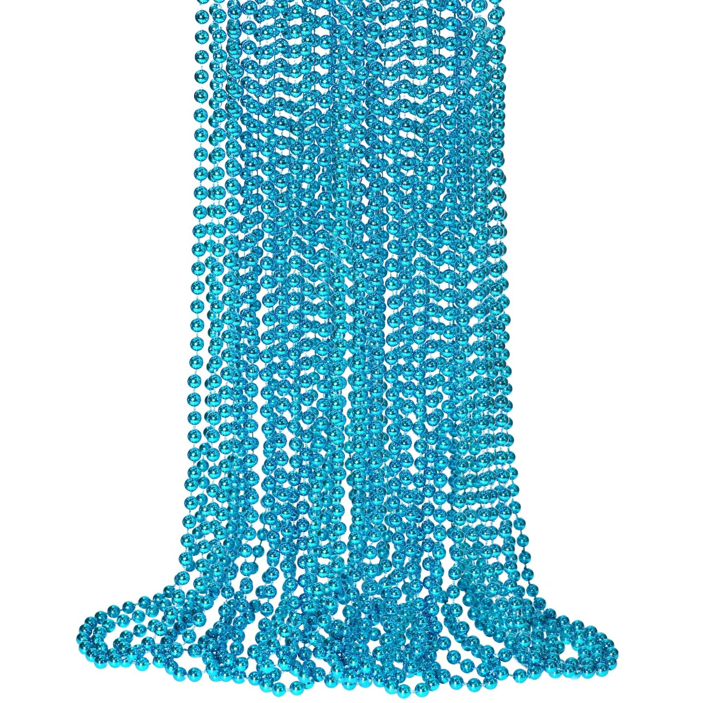SHAOQINLIN 12-Pcs Teal Bead Necklace Set for Mardi Gras & Party Favors
