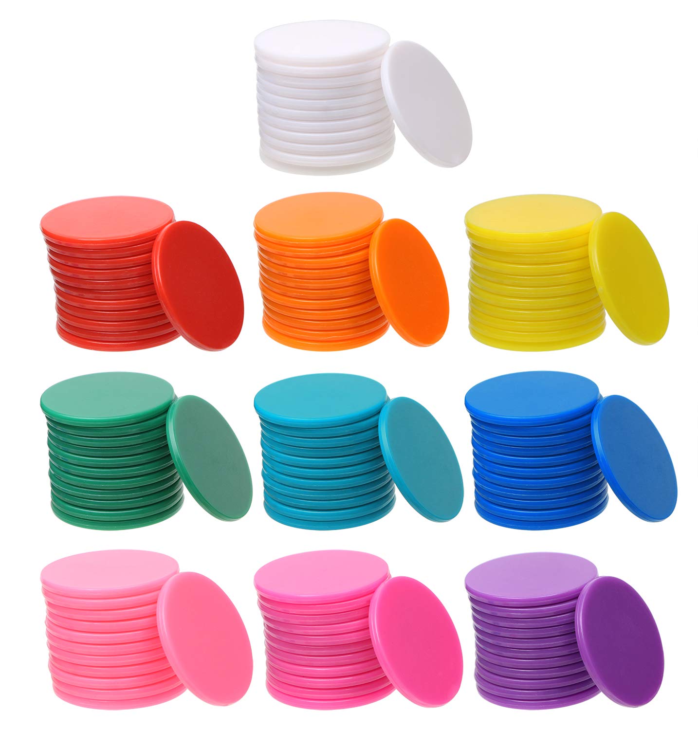 Shapenty 10-Color Plastic Learning Counters Discs – 25mm (1in), 120pcs with Storage Box