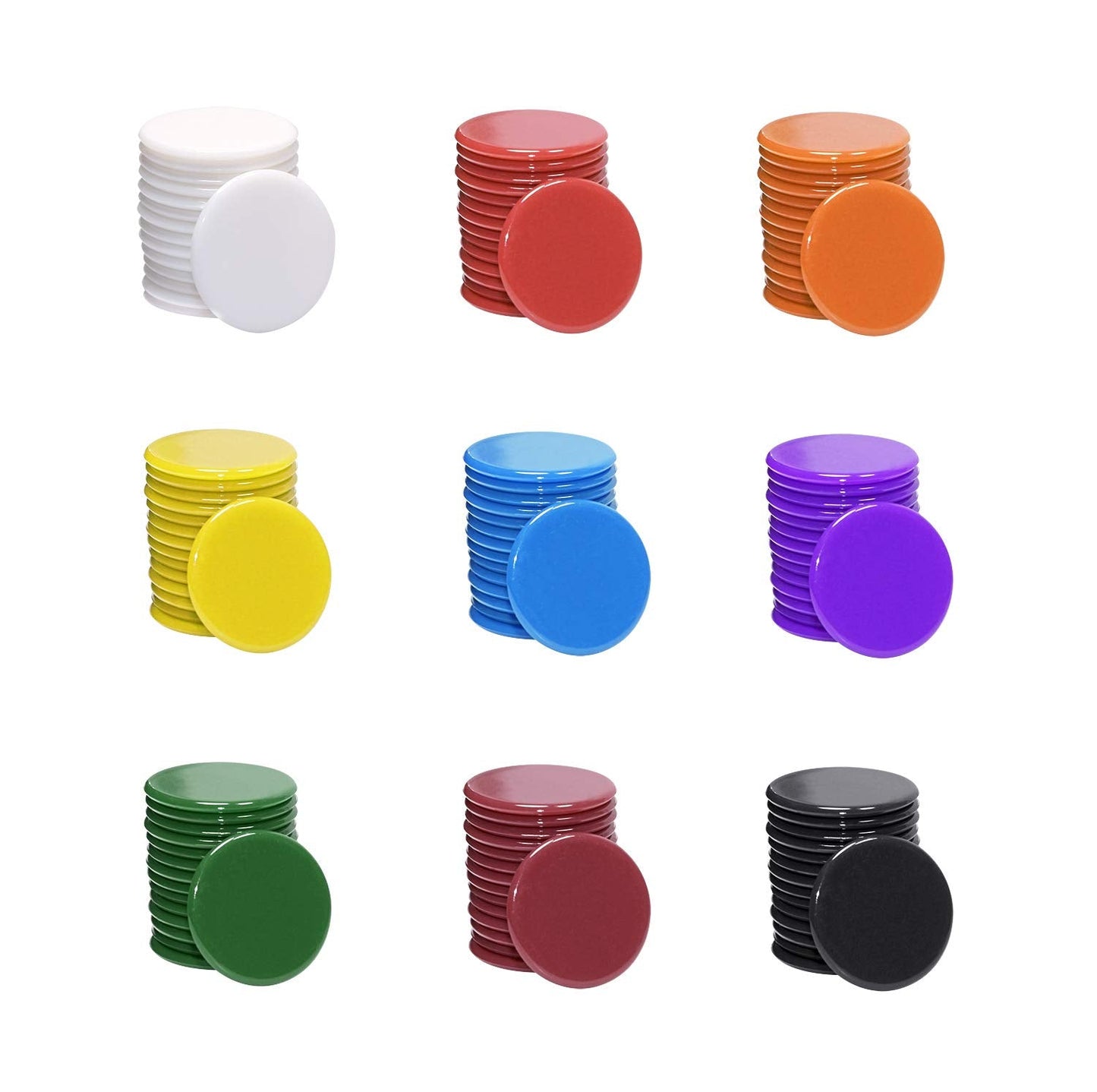Shapenty 3/4 Inch Plastic Learning Counters – 135pcs, 9 Colors