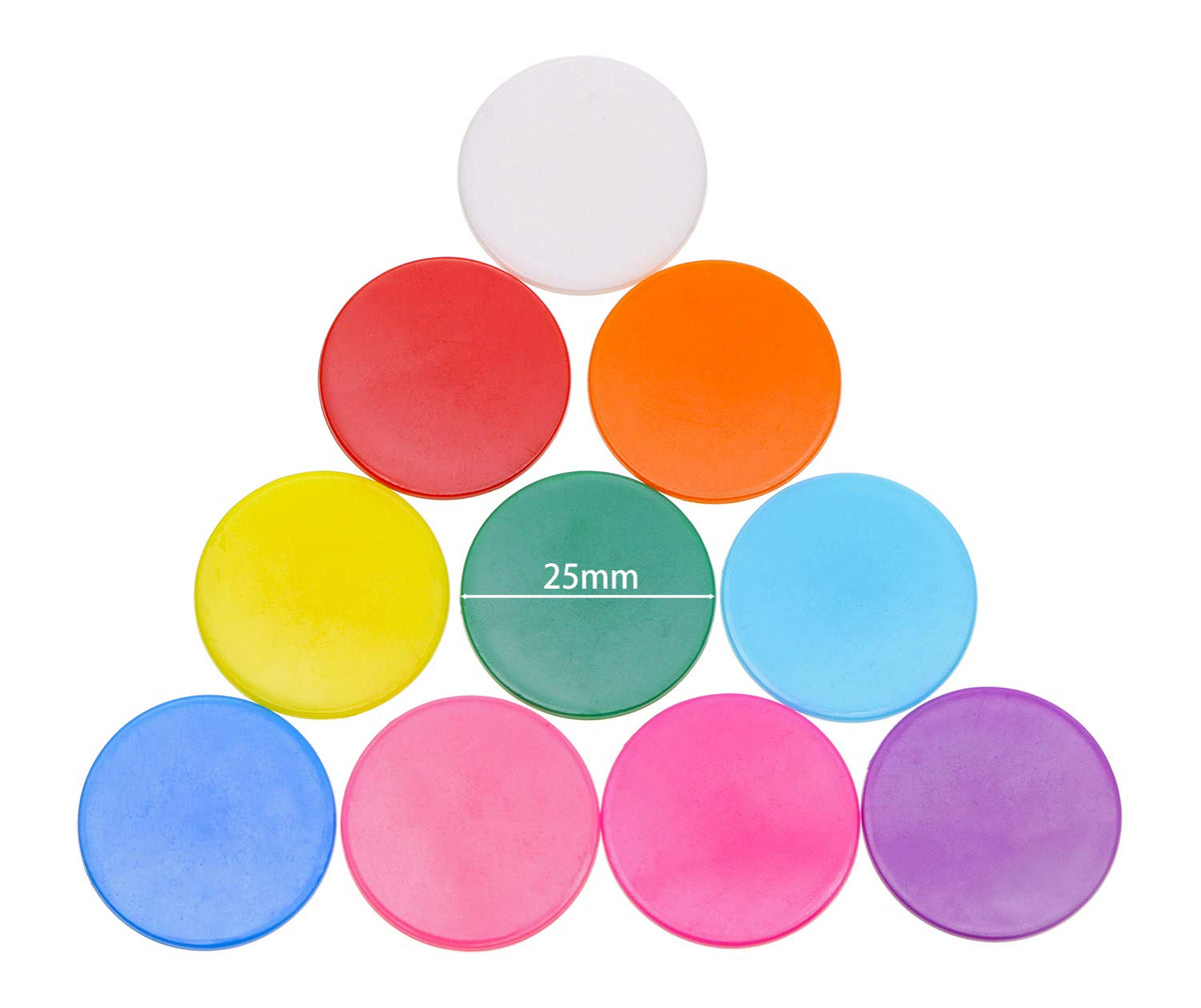 Shapenty 10-Color Plastic Learning Counters Discs – 25mm (1in), 120pcs with Storage Box