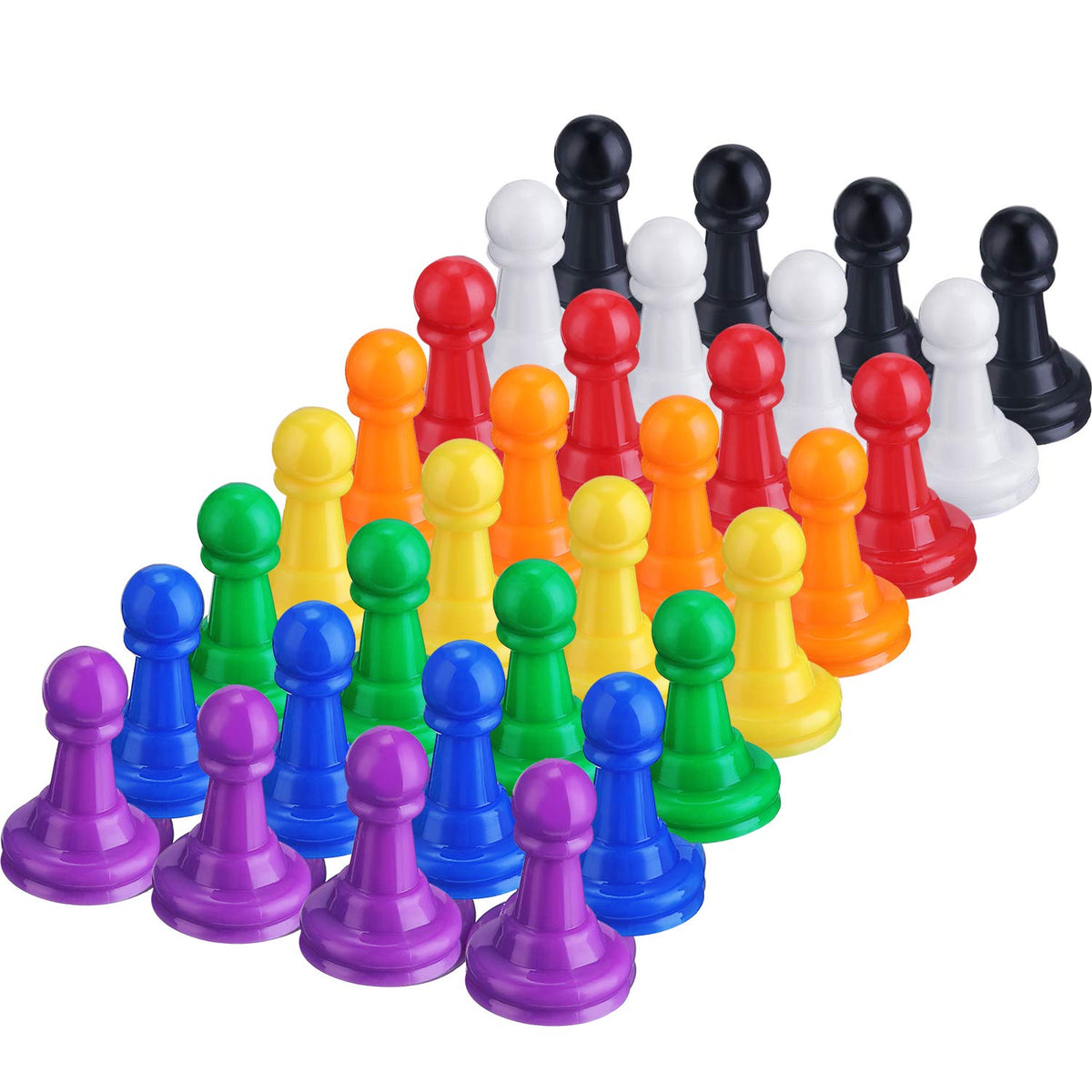 Shappy 32-Piece Multicolor Plastic Pawn Set – 1 Inch