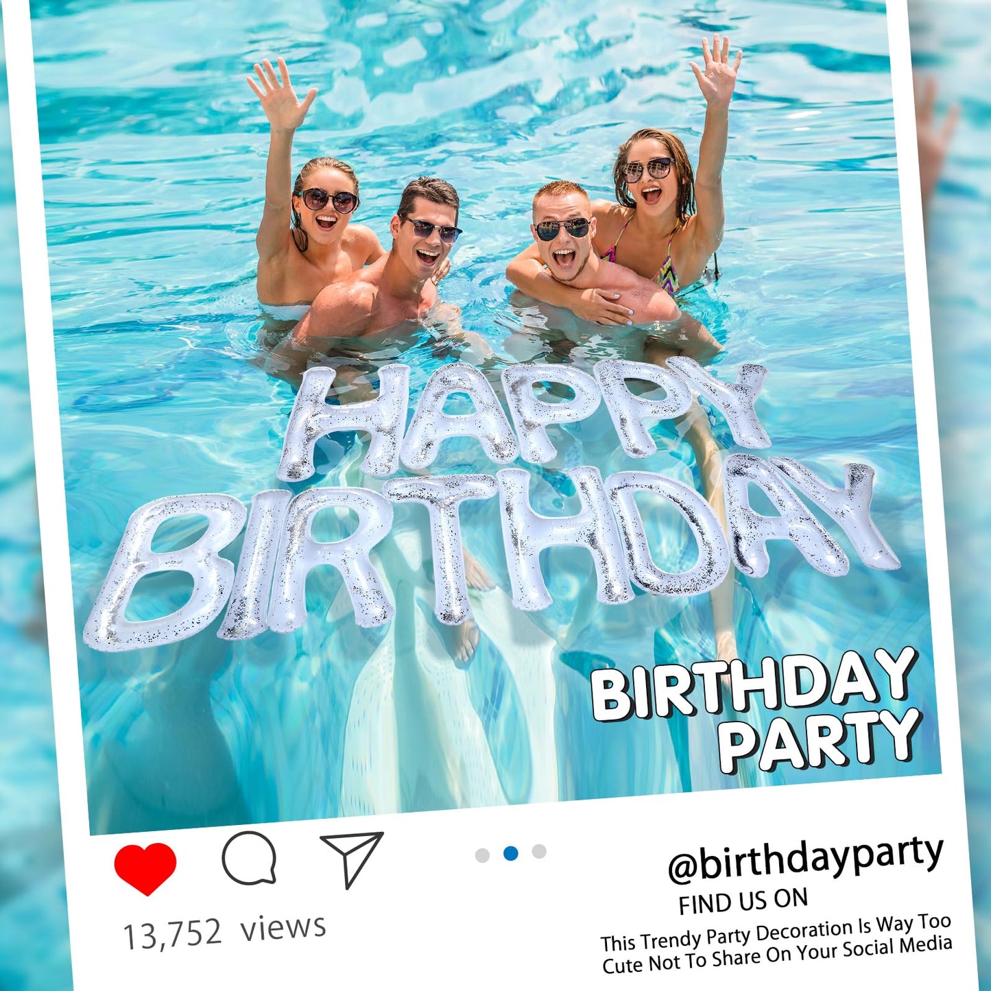 Shappy 20'' Happy Birthday Pool Letters with Adhesive Dots