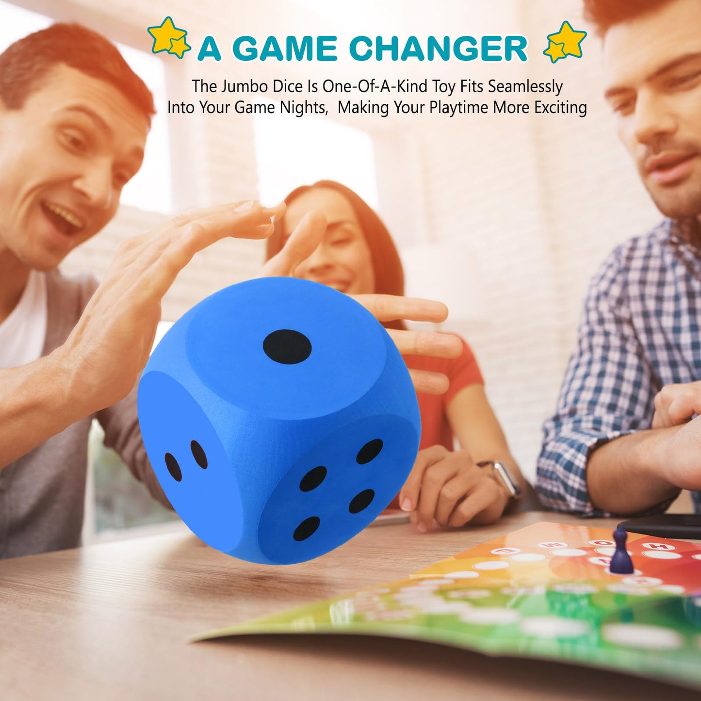 Shappy 6-Inch Foam Dice – Jumbo Blue EVA Foam Dice for Learning & Play