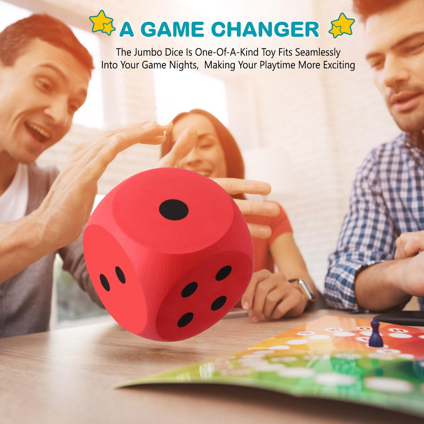 Shappy 6-Inch Foam Dice – Large Educational Jumbo Dice (Red & Green, 2 Pcs)