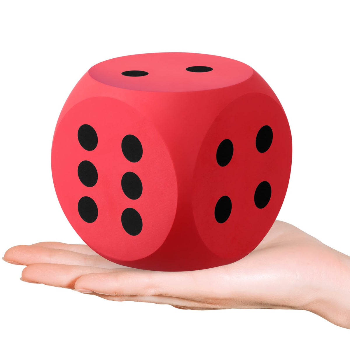 Shappy 3-Inch Red Foam Dice (2 Pcs) – Large Safe Educational Toy for Learning & Game Nights