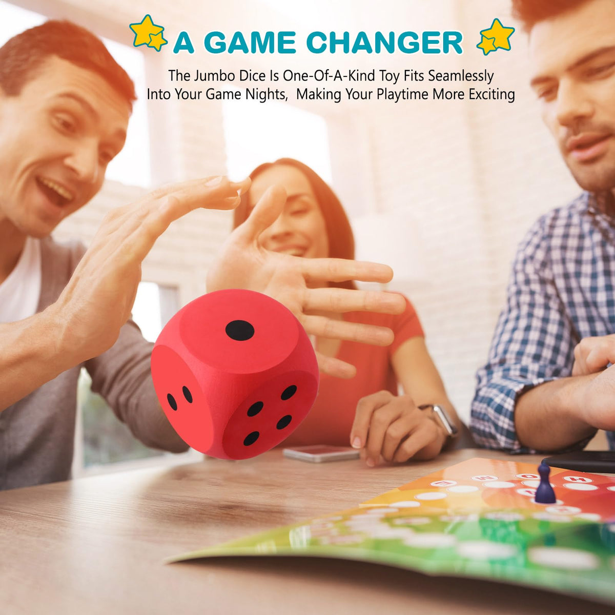Shappy 3-Inch Red Foam Dice (2 Pcs) – Large Safe Educational Toy for Learning & Game Nights