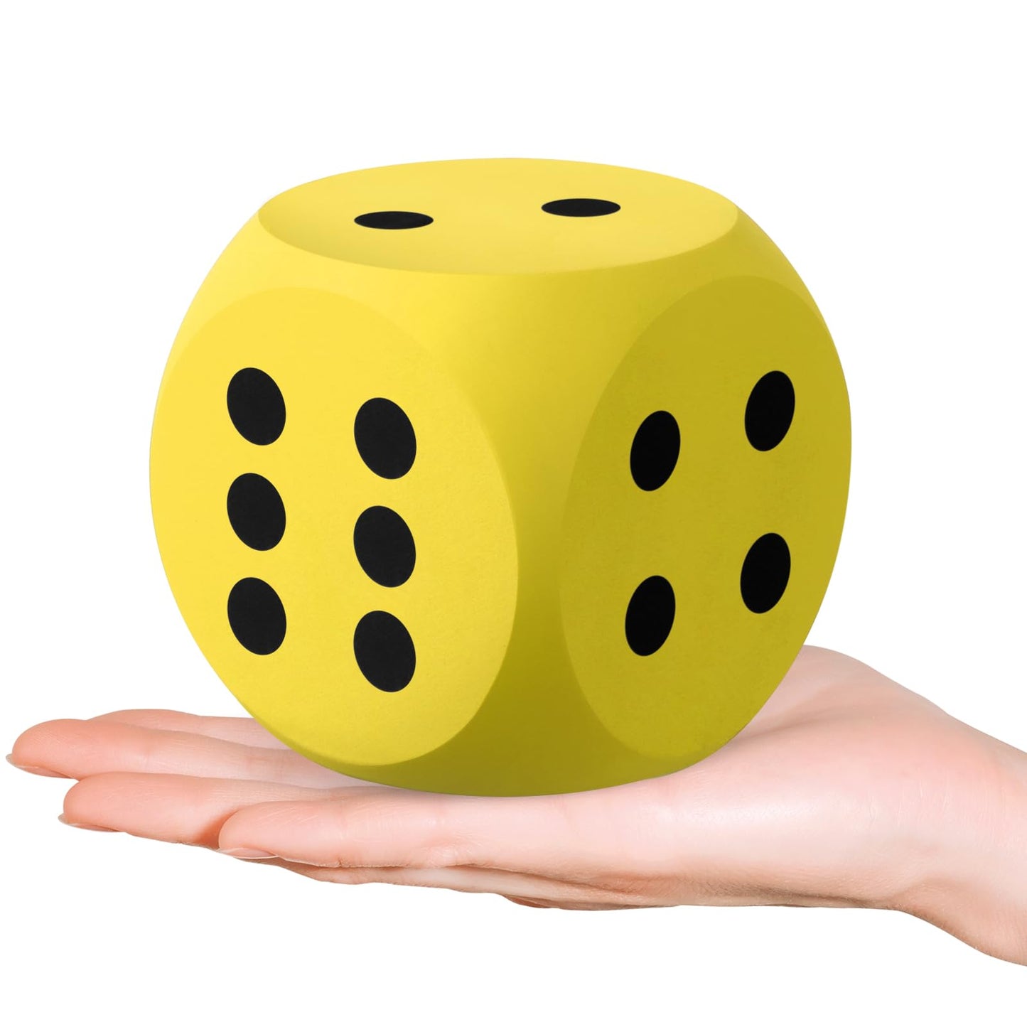 Shappy 3-Inch Foam Dice – Giant Yellow EVA Foam Dice for Learning & Game Nights