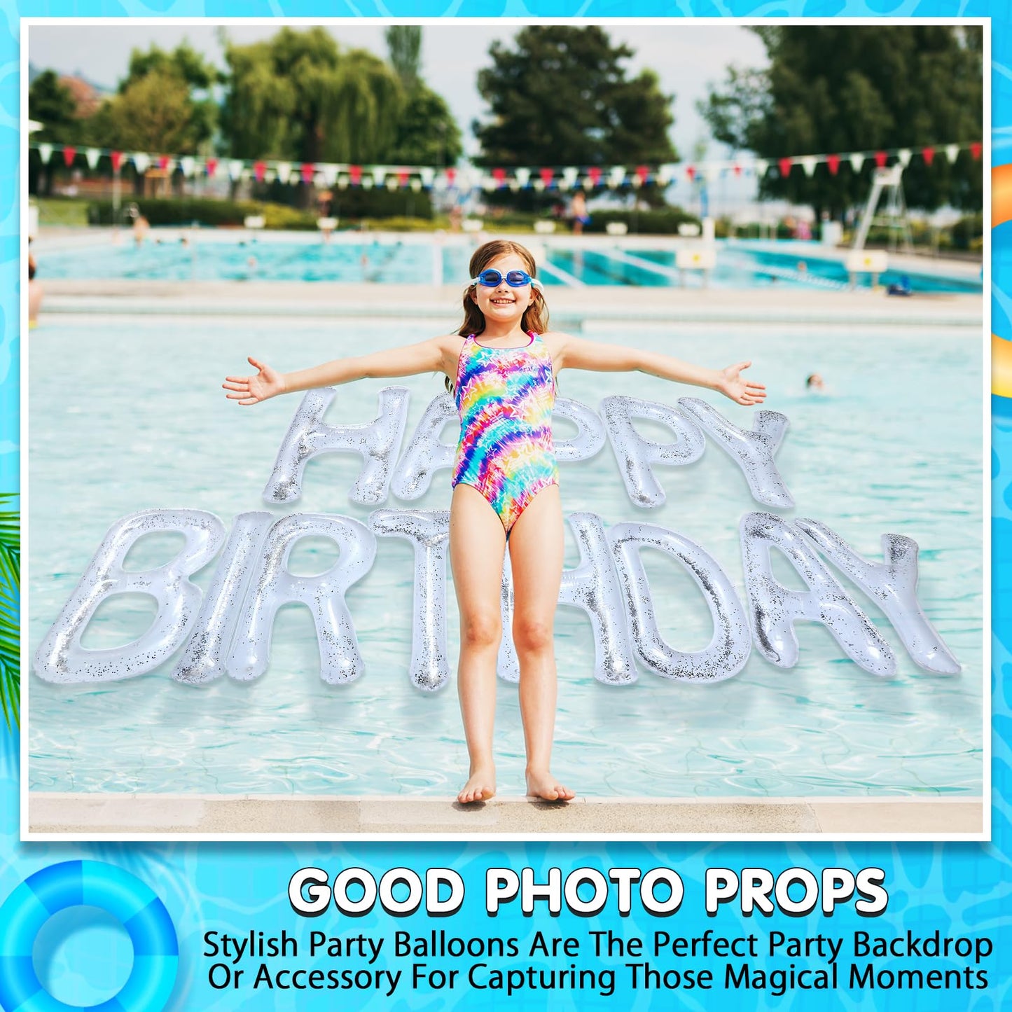 Shappy 20'' Happy Birthday Pool Letters with Adhesive Dots