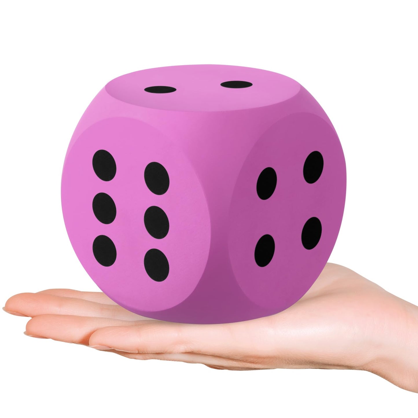 Shappy 3-Inch Foam Dice – Rose Red Giant EVA Foam Dice for Learning, Game Nights & Creative Play