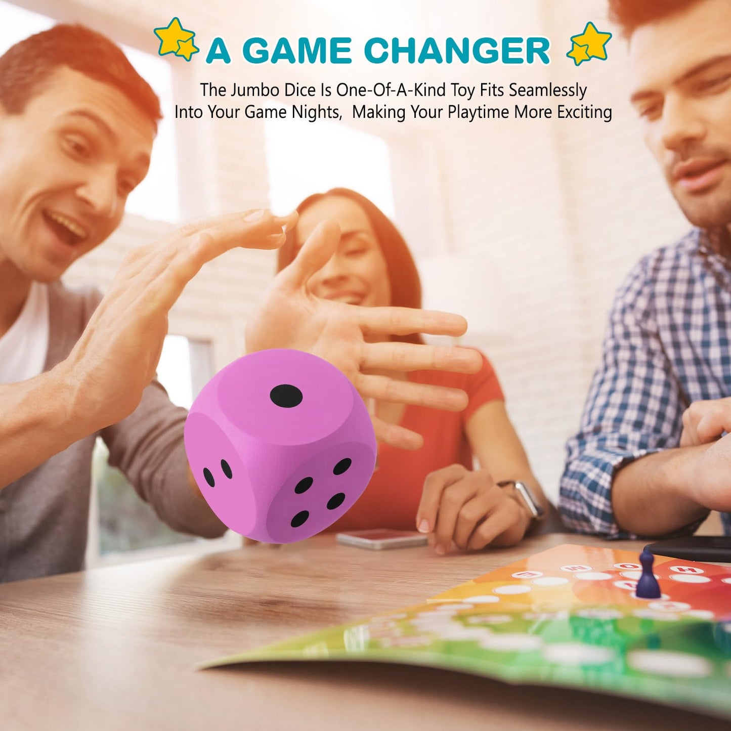 Shappy 3-Inch Foam Dice – Rose Red Giant EVA Foam Dice for Learning, Game Nights & Creative Play