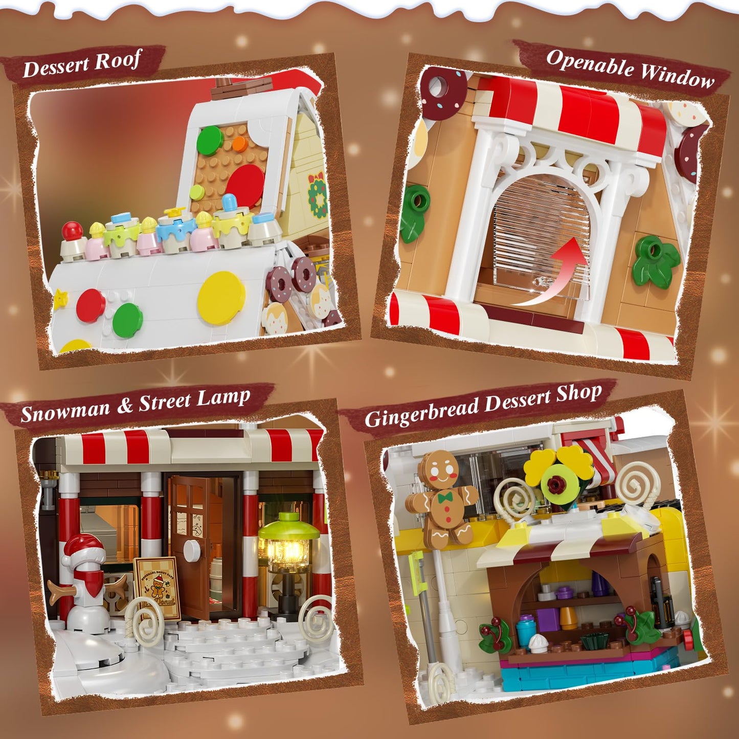 SHAREHB Christmas Gingerbread Factory Building Set – Motorized DIY Candy Kit