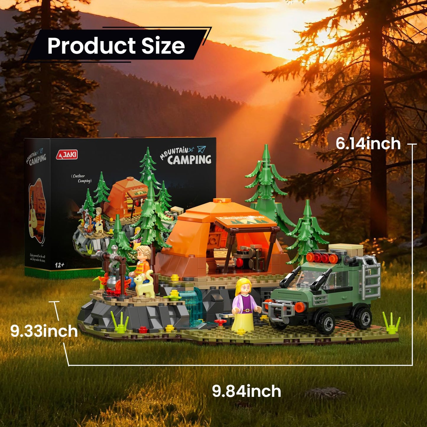SHAREHB Mountain Camping Building Blocks Set – 677Pcs with Tent, Camper & Campfire