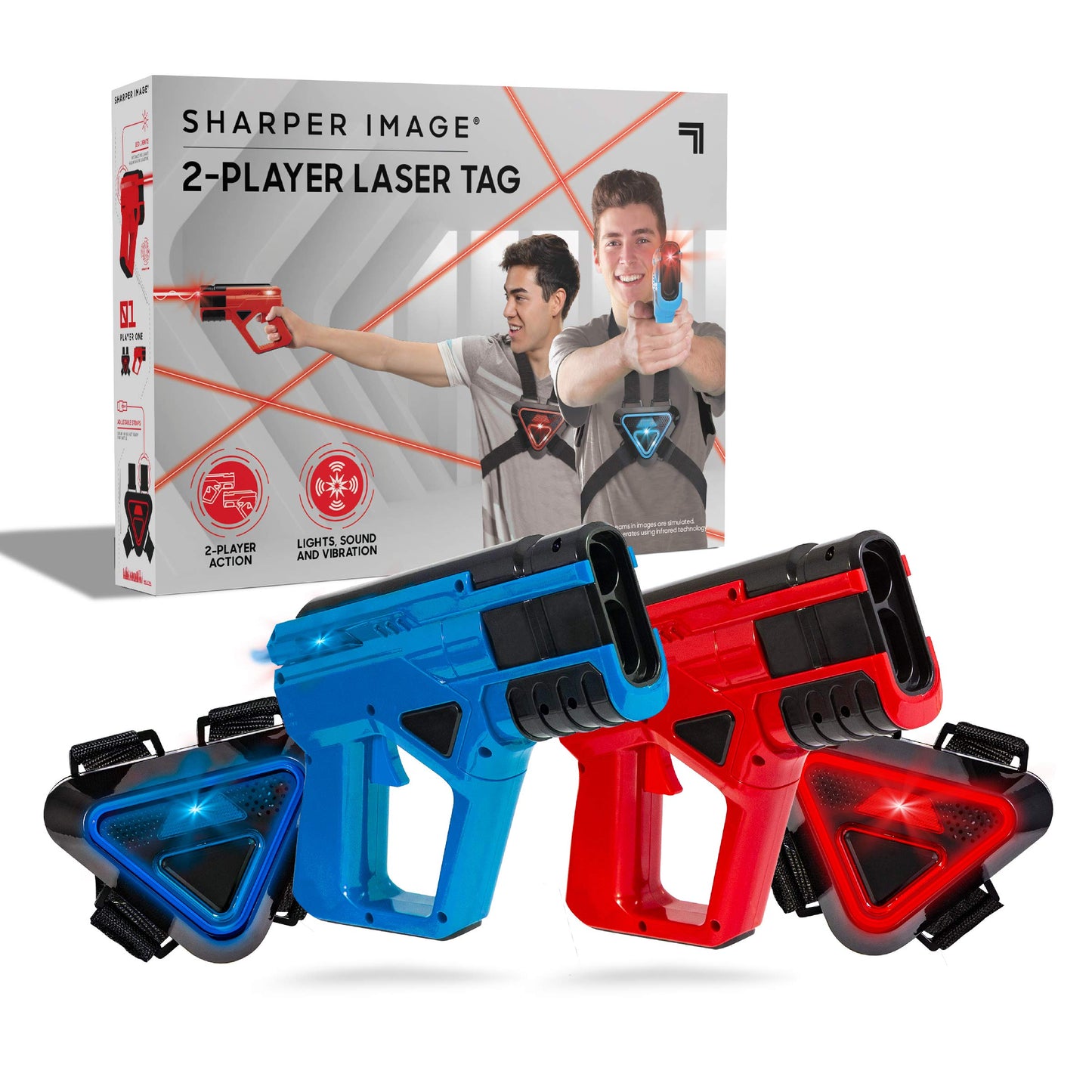 Sharper Image Laser Tag Set – 2-Pack Blaster Guns & Armor Vests
