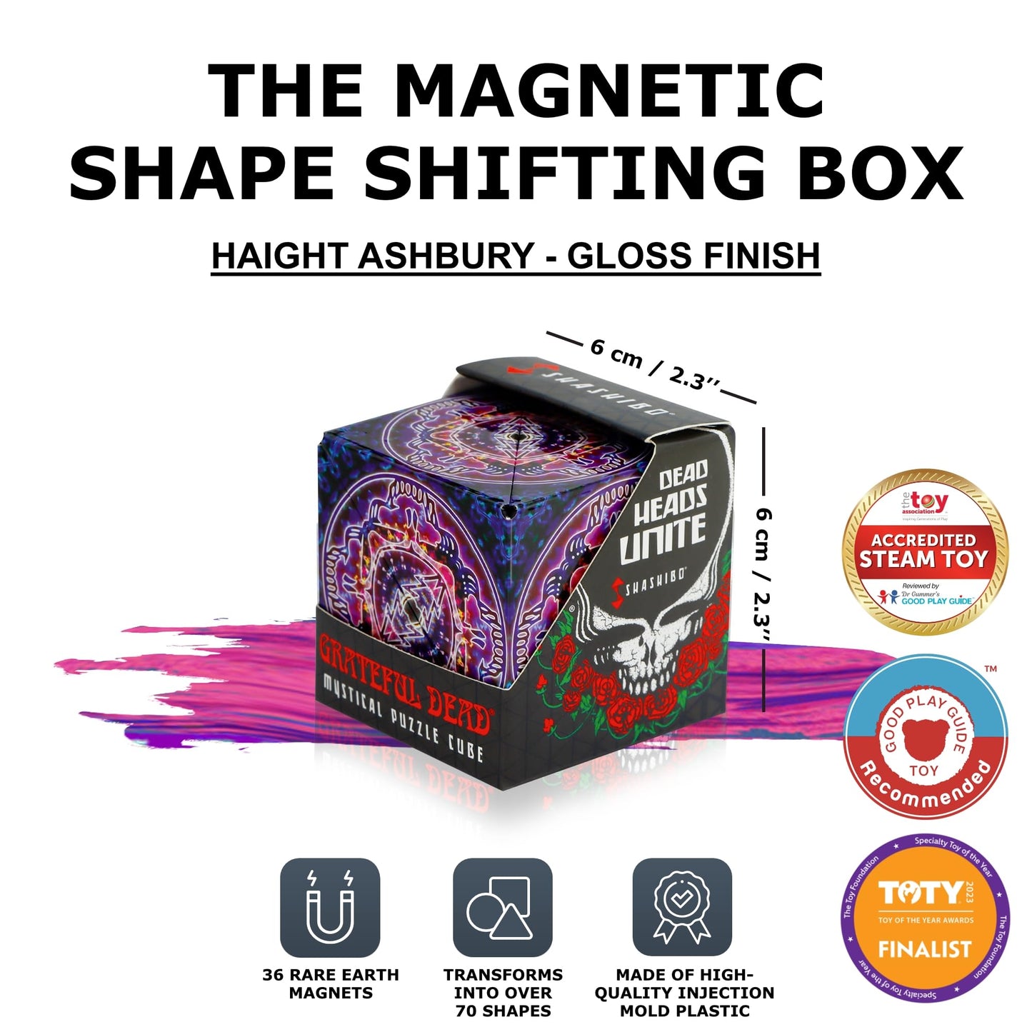 Shashibo Shape Shifting Box — Award-Winning STEM Fidget Toy with 36 Magnets | 100+ Shapes