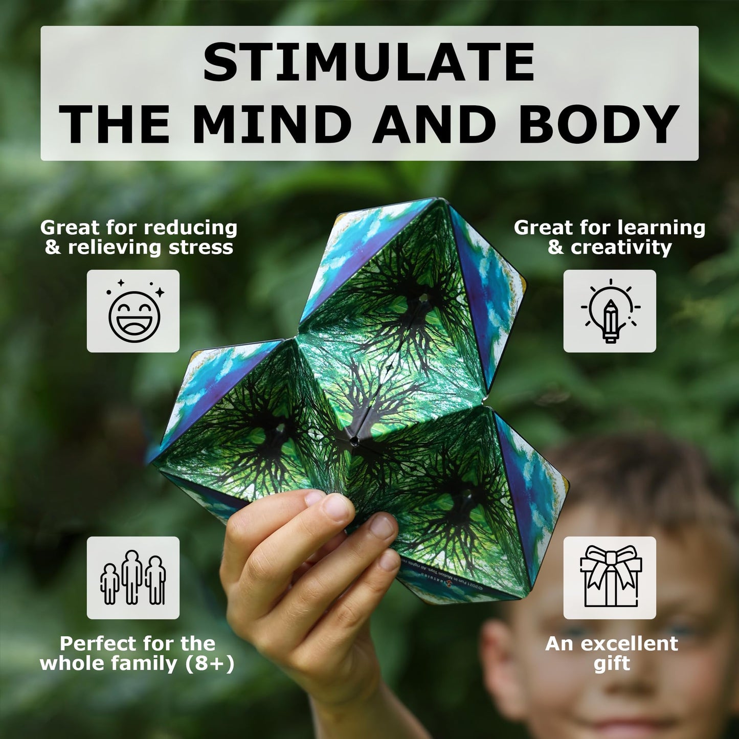 Shashibo Shape Shifting Box – 36 Magnets, 70+ Shapes, 4-Pack Gift Box