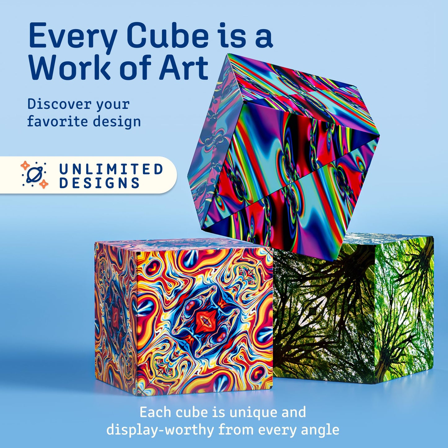 Shashibo Shape Shifting Box – 100+ Transformations, Ultra-Strong Magnets | Spaced Out Sensory STEM Toy