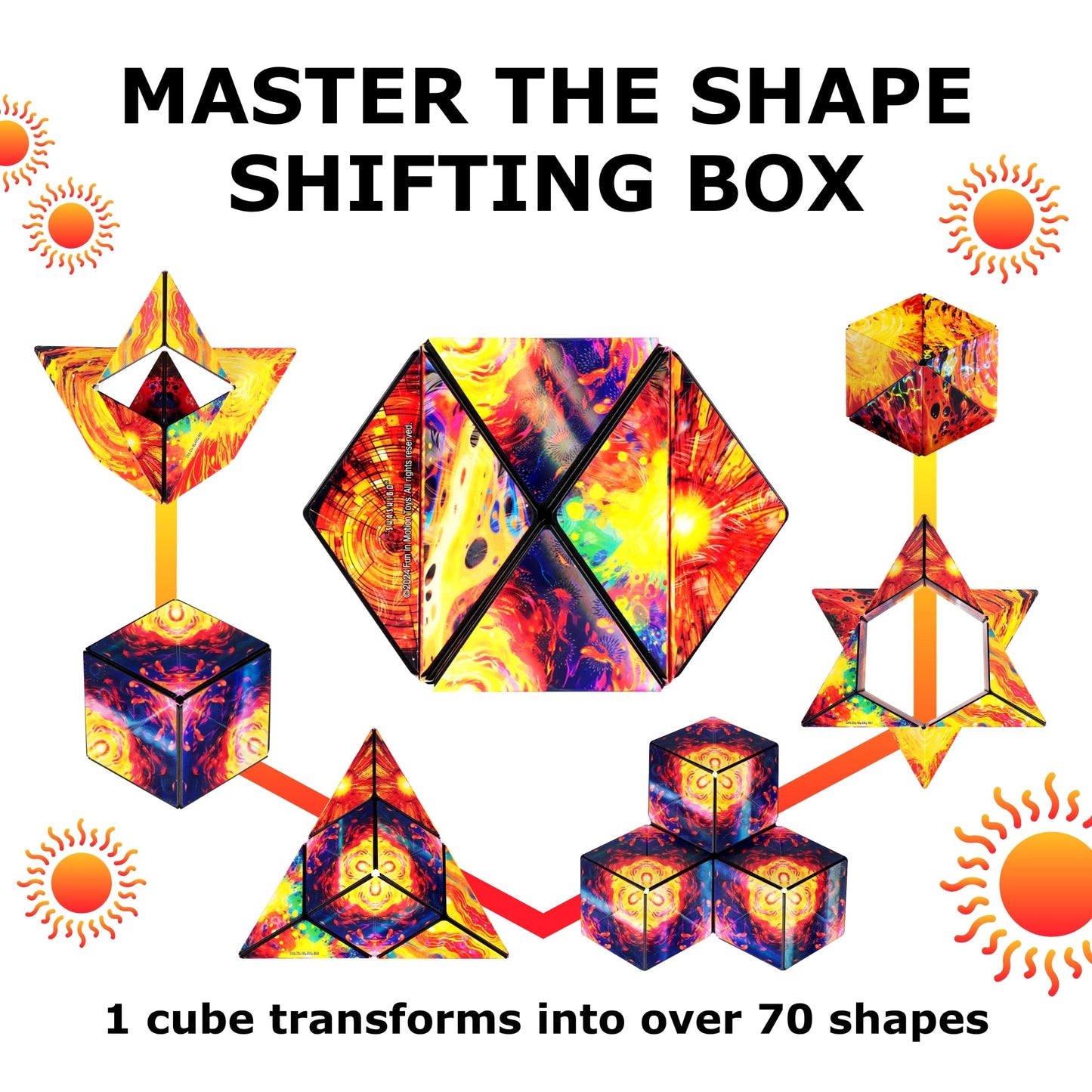 Shashibo Shape Shifting Box - Magnetic Puzzle Cube (70+ Shapes) | Award-Winning STEM Fidget Toy