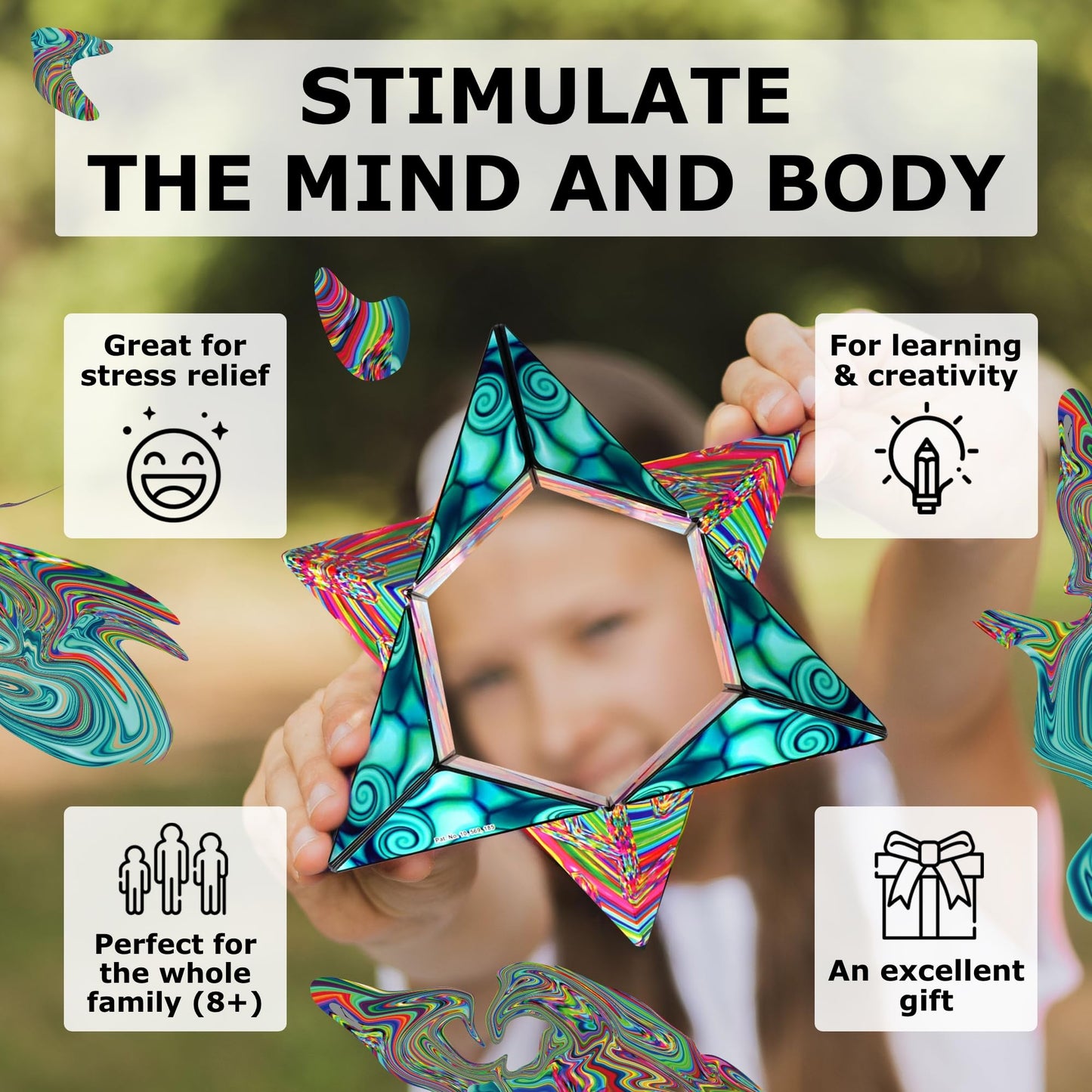 Shashibo Shape Shifting Box – Award-Winning Magnetic Fidget Toy with 100+ Shapes (Watercolor)