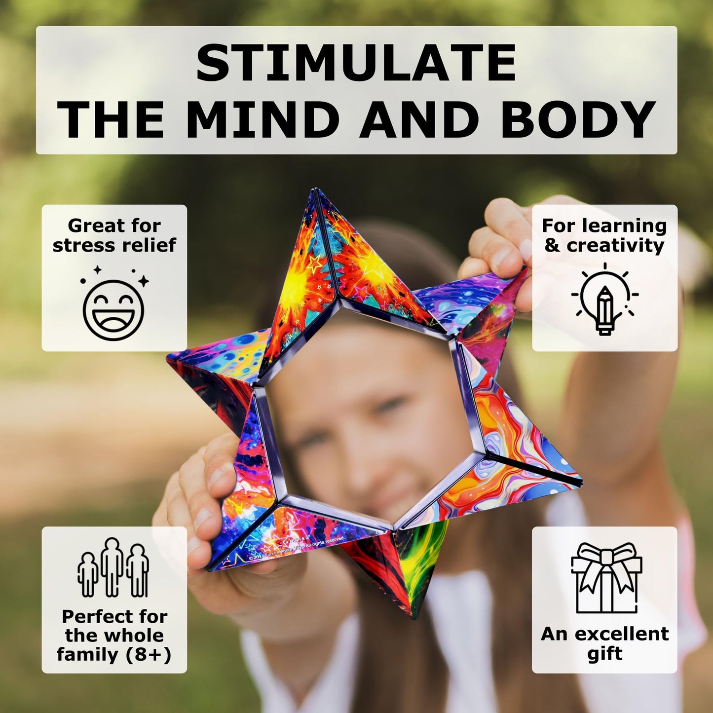 Shashibo Cosmos Shape Shifting Box | 100+ Transformations | Ultra-Strong Magnets | Award-Winning STEM Fidget Toy