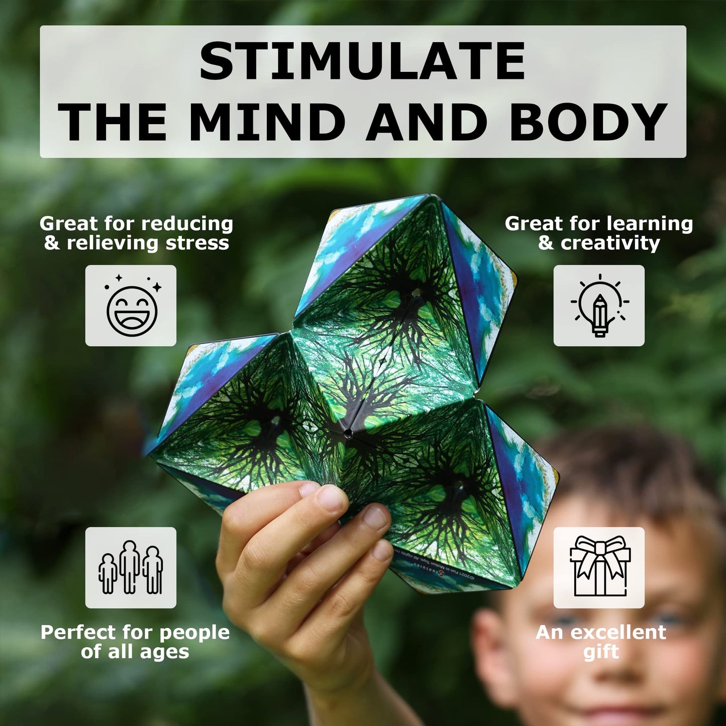 Shashibo Shape Shifting Box — Award-Winning STEM Fidget Toy with 36 Magnets | 100+ Shapes