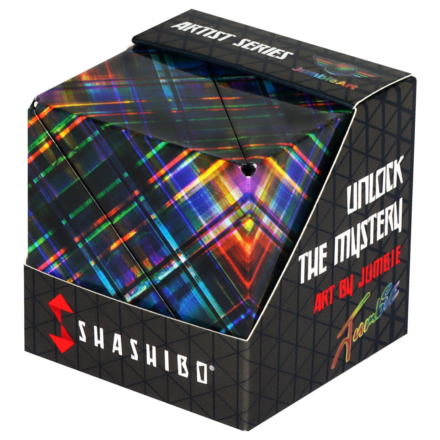 Shashibo Shape Shifting Box – 100+ Transforms Magnetic Puzzle Cube (Disco Plaid)
