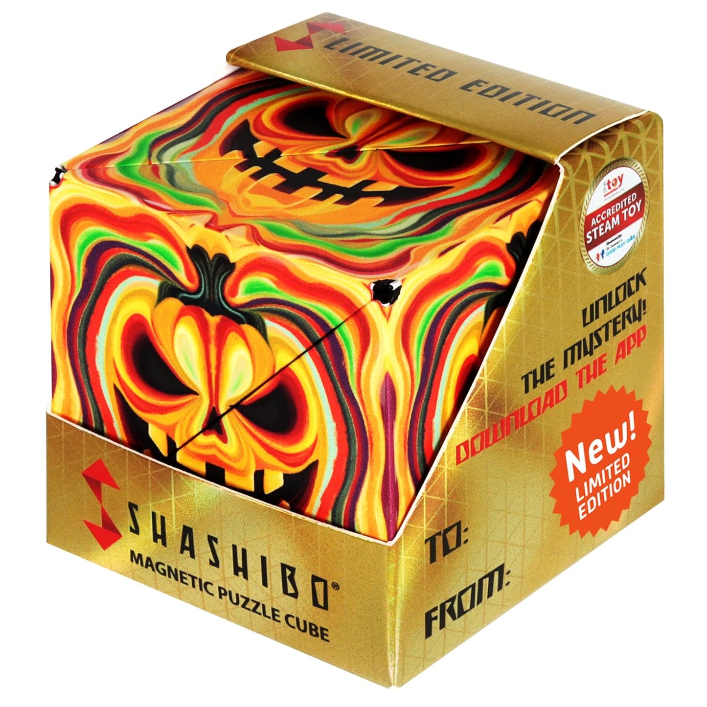 Shashibo Seasonal Halloween: Shape Shifting Box – 36 Magnets, 100+ Shapes (Ghastly Jack)